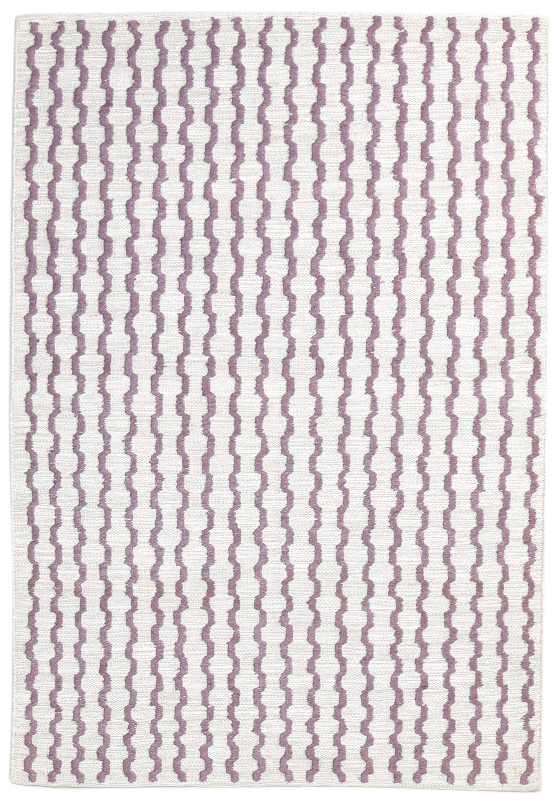 Wool Purple Rug 4' X 6' Modern Dhurrie Moroccan Trellis Room Size Carpet 