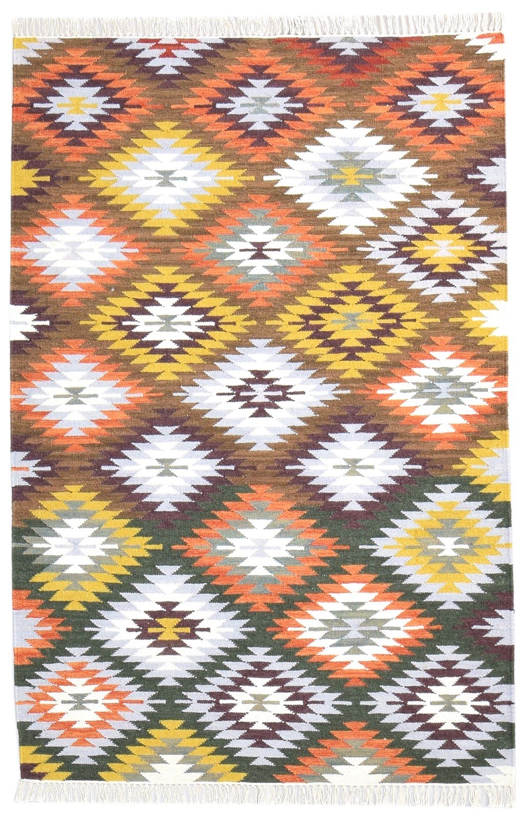 Wool Multi Color Rug 4X6 Southwestern Dhurrie American Tribal Room Size Carpet 