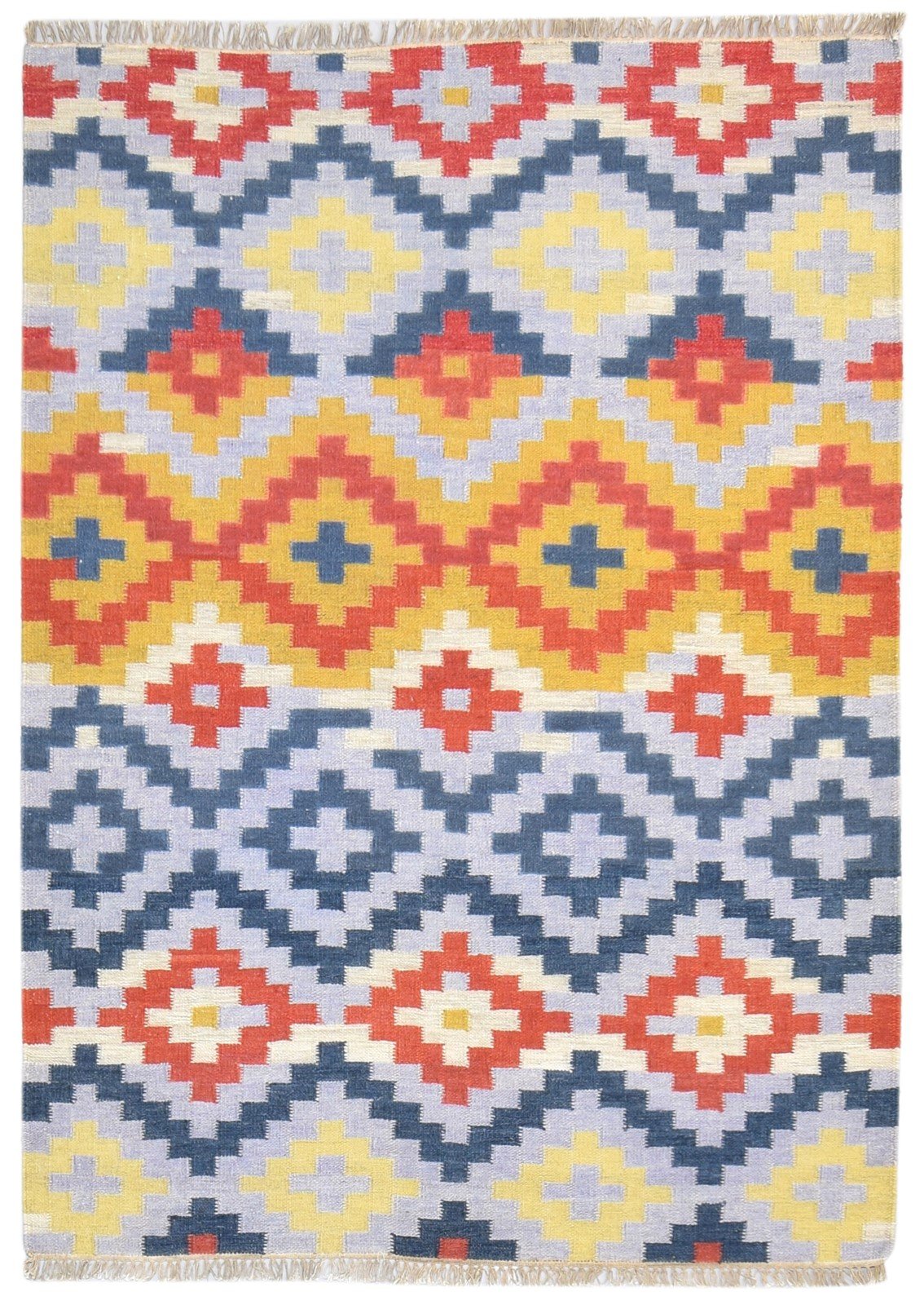 Wool Multi Color Rug 4X6 Southwestern Dhurrie American Tribal Room Size Carpet 