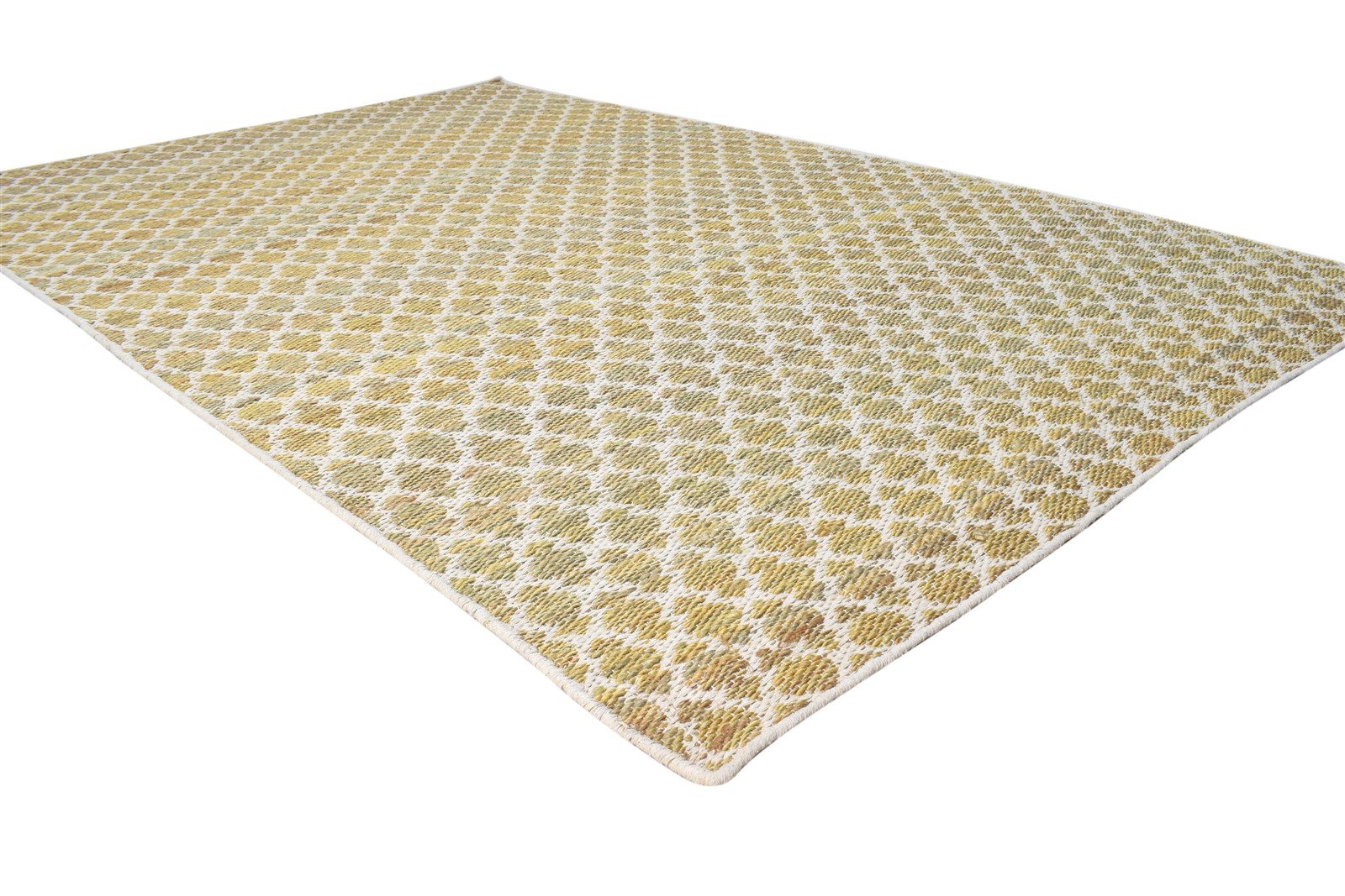 Hand Woven Gold Jute Rug 5' X 8' Modern Moroccan Trellis Room Size Carpet 