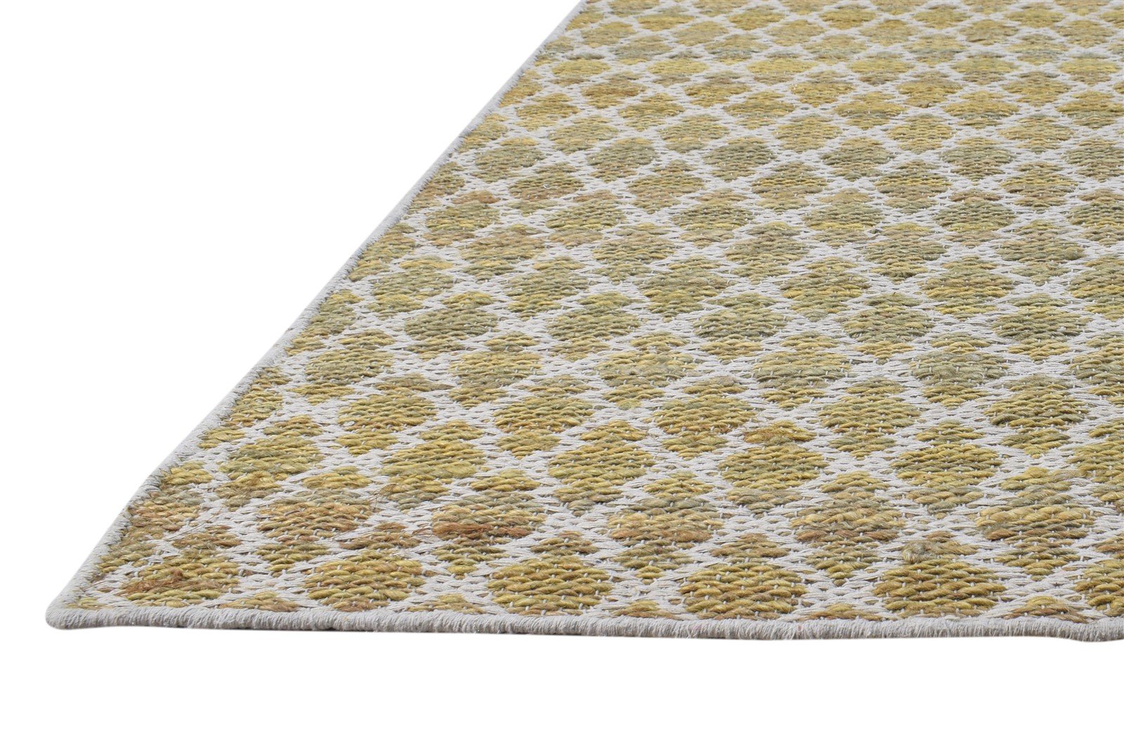 Hand Woven Gold Jute Rug 5' X 8' Modern Moroccan Trellis Room Size Carpet 