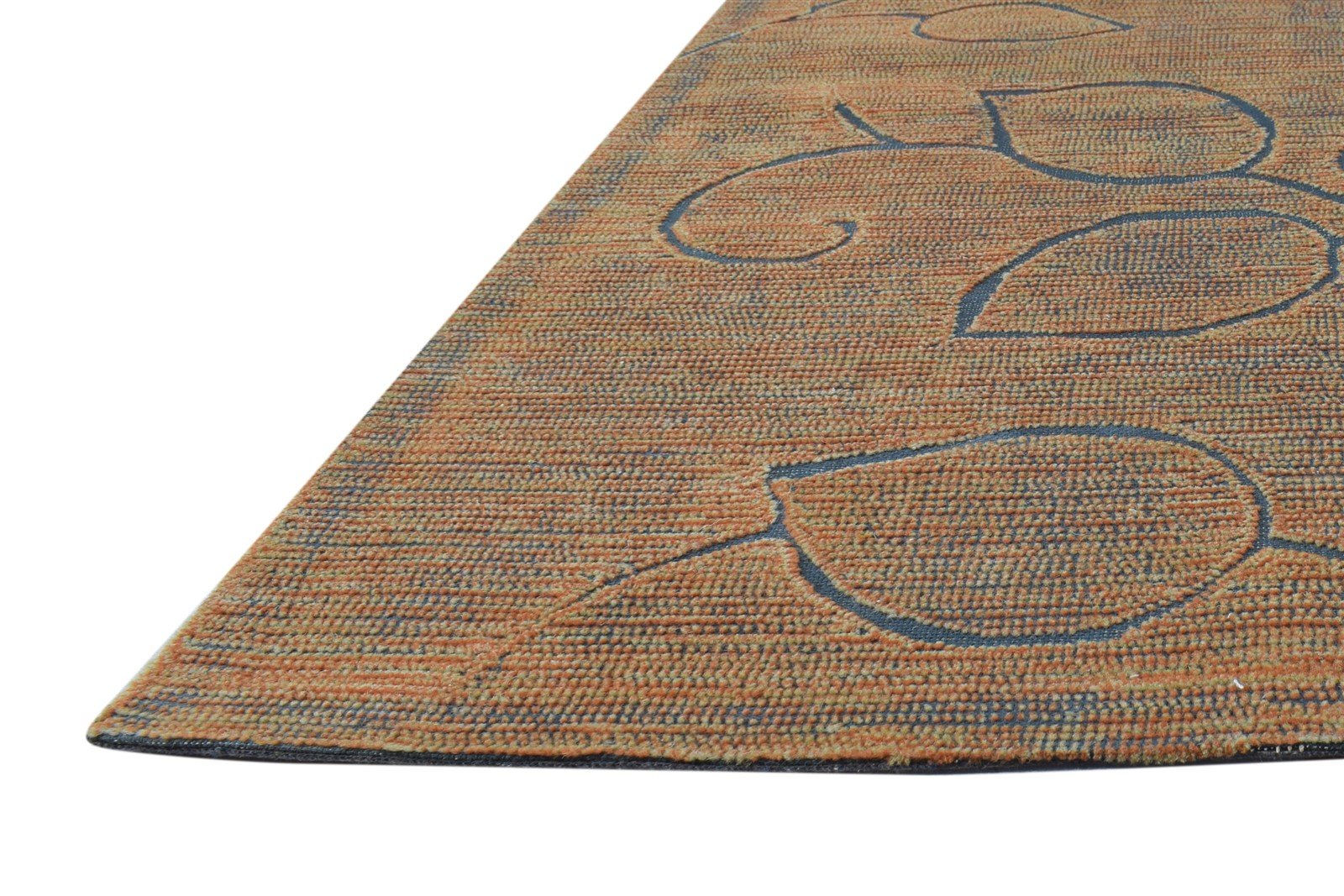 Wool Rust Rug 5' X 8' Modern Hand Tufted French Floral Room Size Carpet 