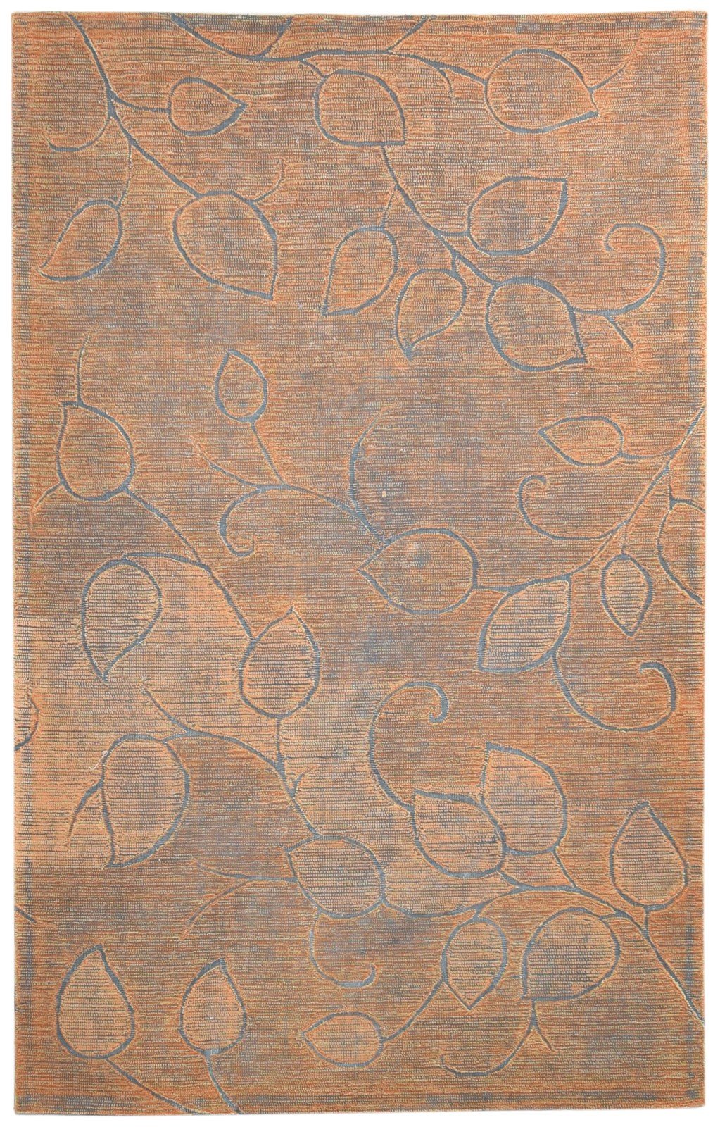 Wool Rust Rug 5' X 8' Modern Hand Tufted French Floral Room Size Carpet 