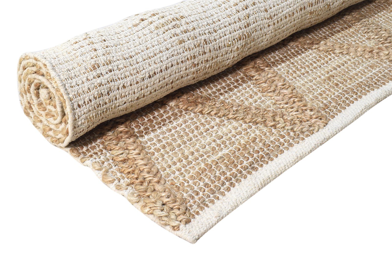 Beige Jute Rug 5' X 8' Modern Hand Woven Scandinavian Nordic Room Size Carpet 