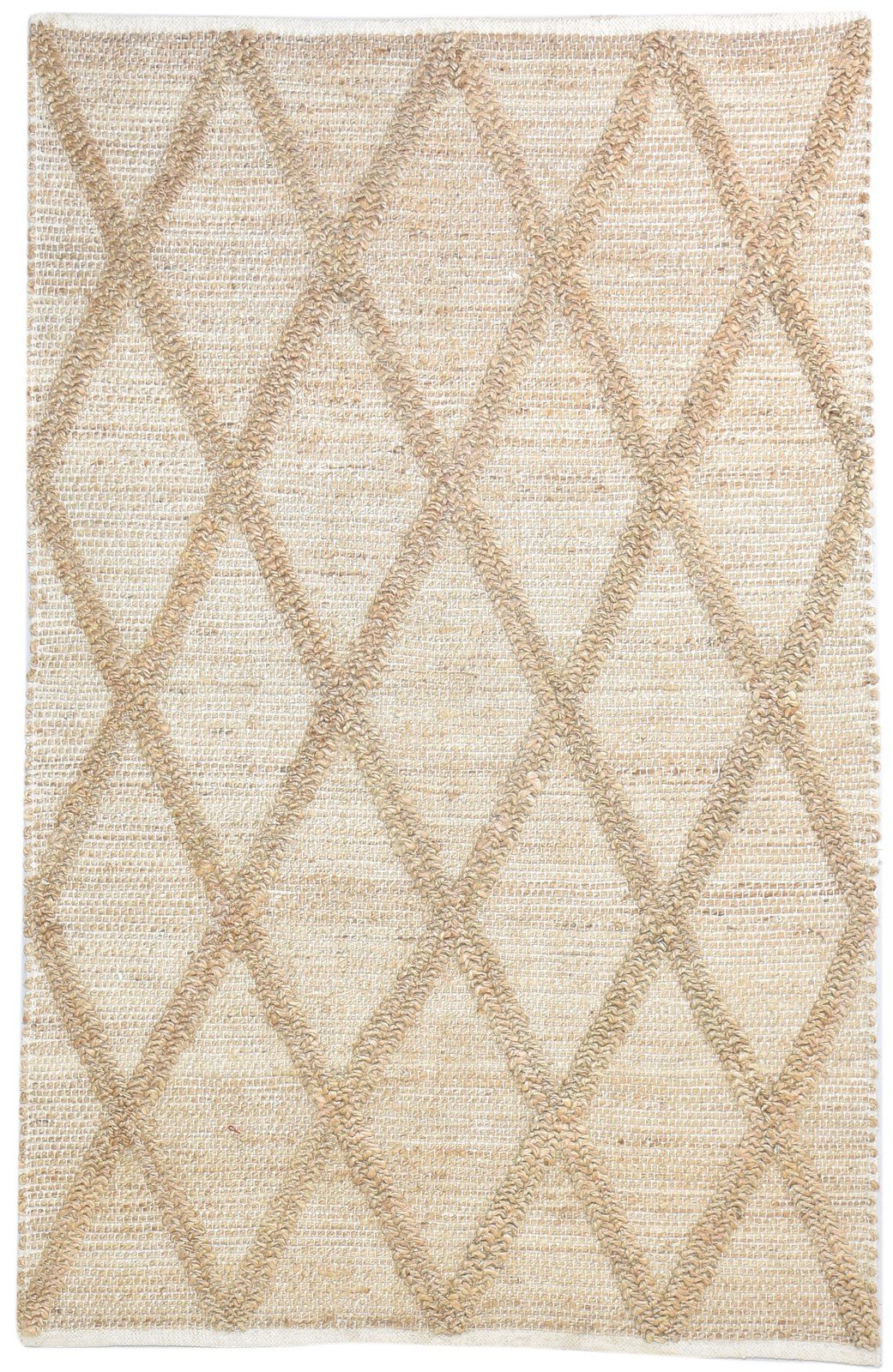 Beige Jute Rug 5' X 8' Modern Hand Woven Scandinavian Nordic Room Size Carpet 