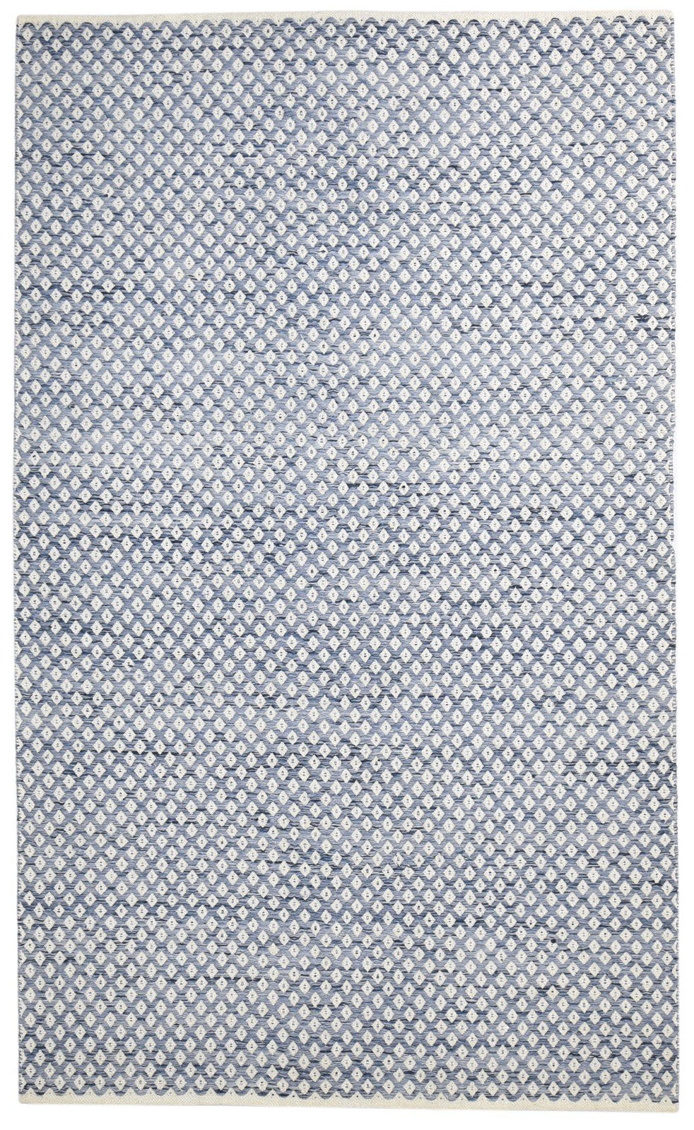 Wool Blue Rug 5' X 8' Modern Dhurrie Moroccan Trellis Room Size Carpet 