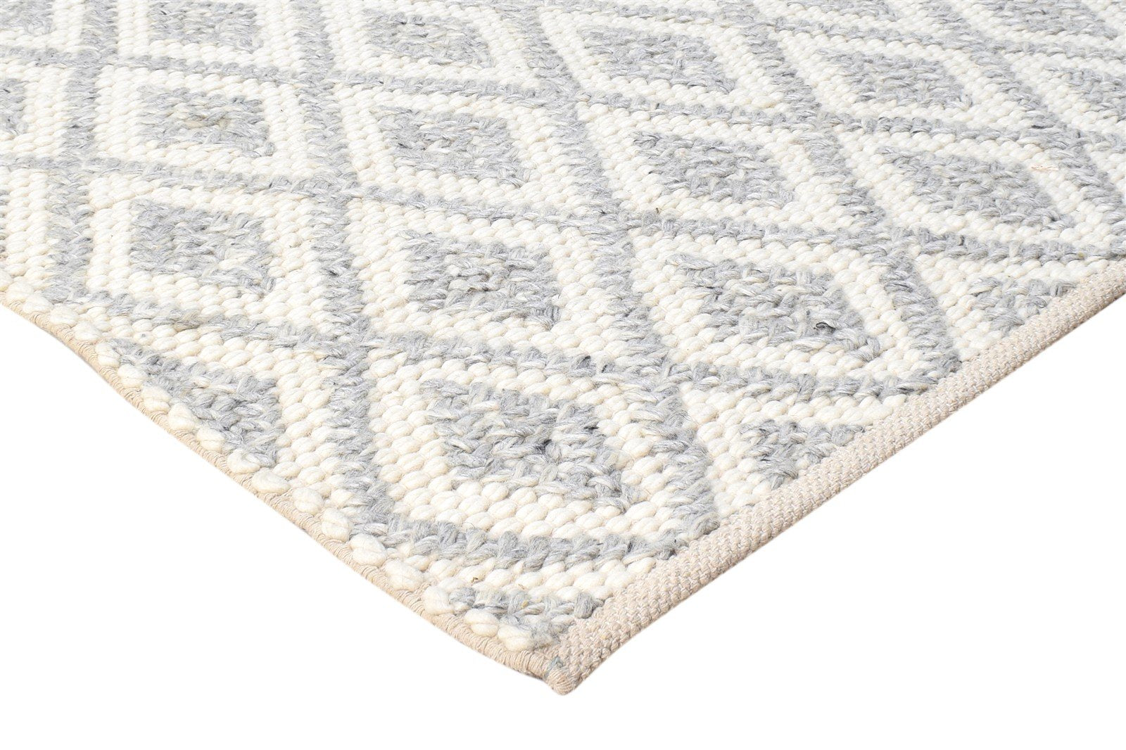 5' X 8' Rug Wool Grey Modern Hand Woven Moroccan Trellis Room Size Carpet 