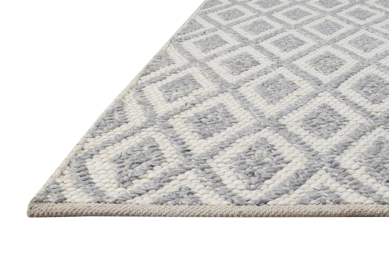 5' X 8' Rug Wool Grey Modern Hand Woven Moroccan Trellis Room Size Carpet 