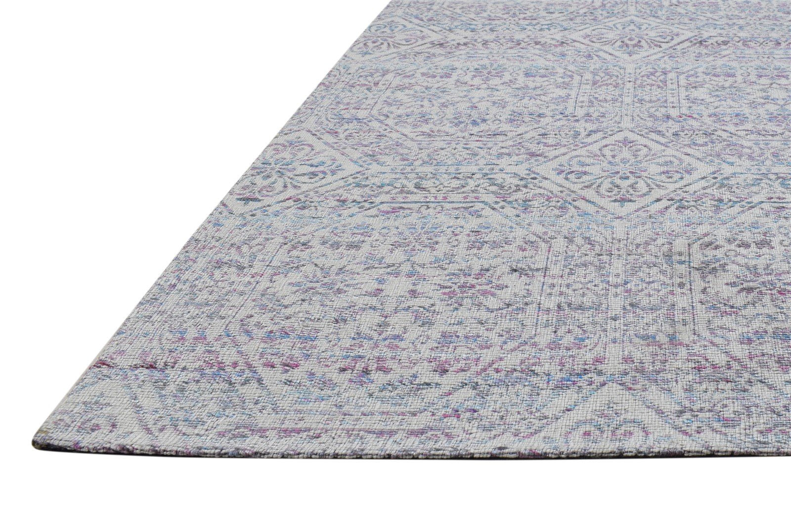 Grey Polyester Rug 5X8 Modern Jacquard Loom Scandinavian Nordic Room Size Carpet 