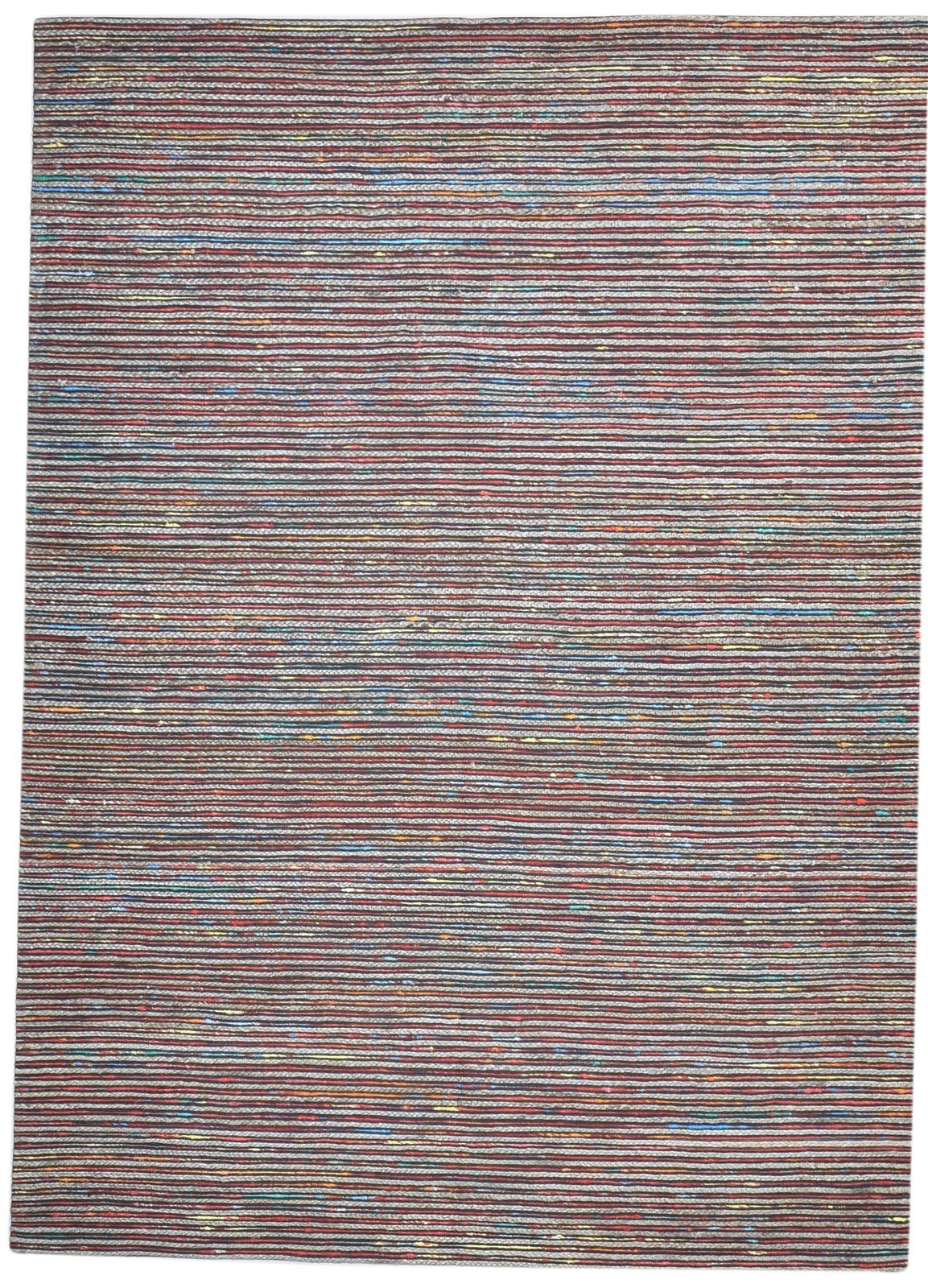 Jacquard Loom Multi Color Polyester Rug 5X7 Modern Scandinavian Striped Room Size 