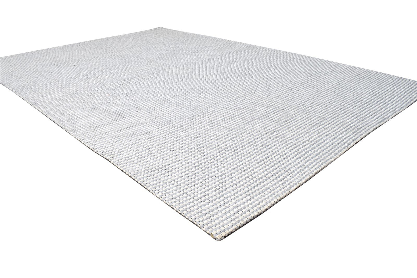 Grey Wool Rug 5' X 8' Modern Hand Woven Scandinavian Striped Room Size Carpet 