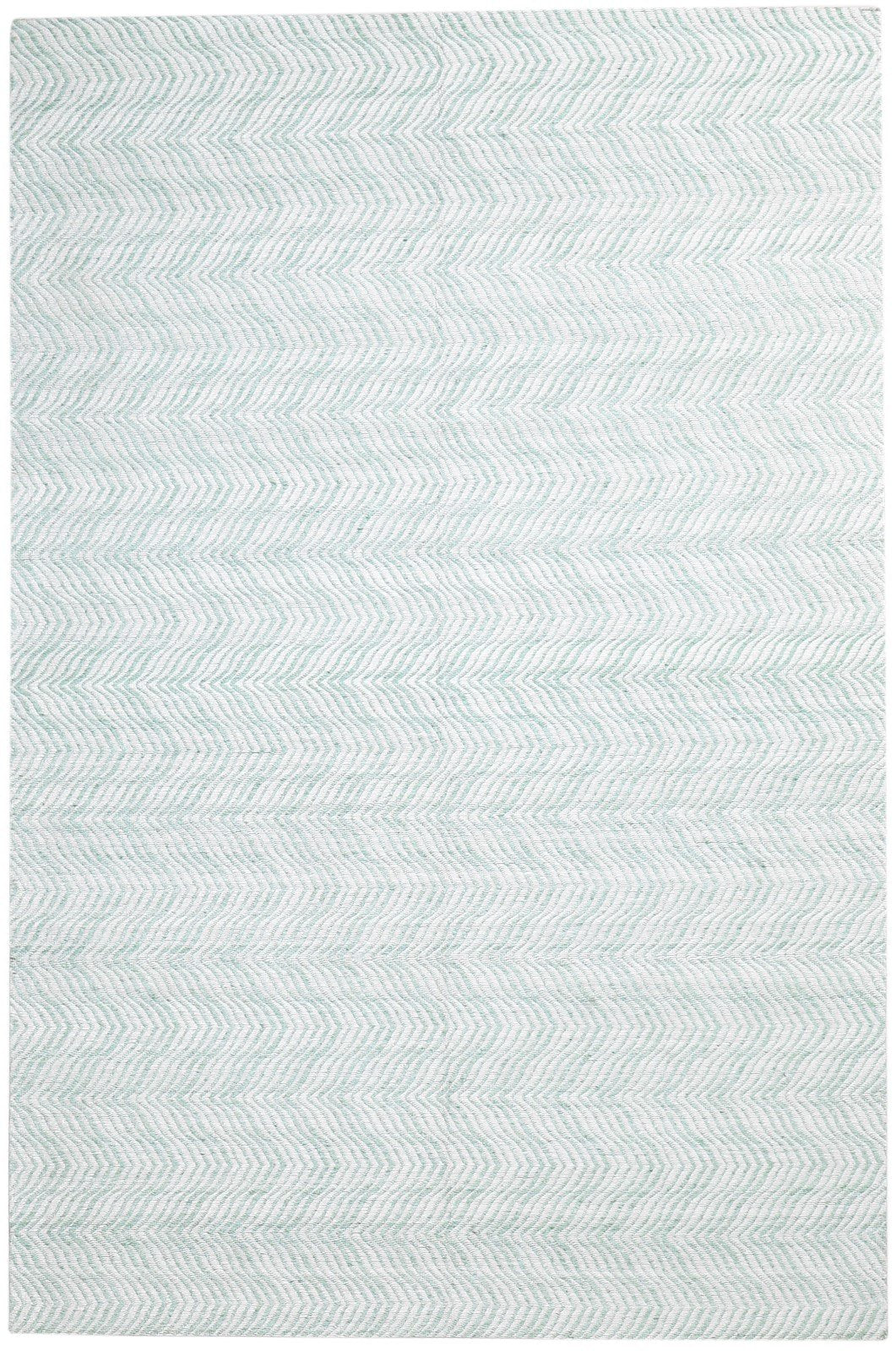 Polyester Green Rug 5X8 Modern Jacquard Loom Scandinavian Chevron Room Size 