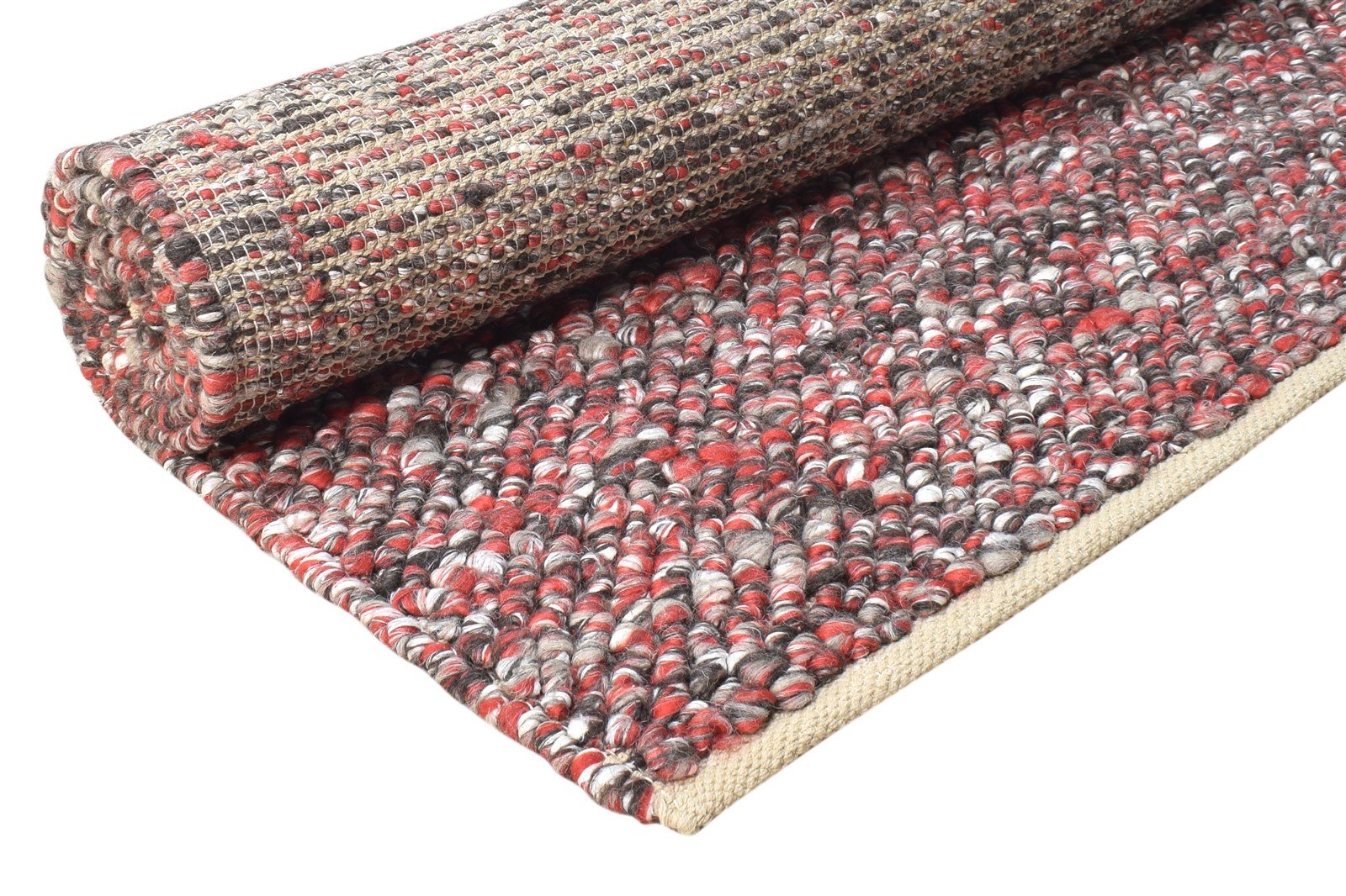 Red Wool Rug 5' X 7' Modern Hand Woven Bohemian Solid Room Size Carpet 