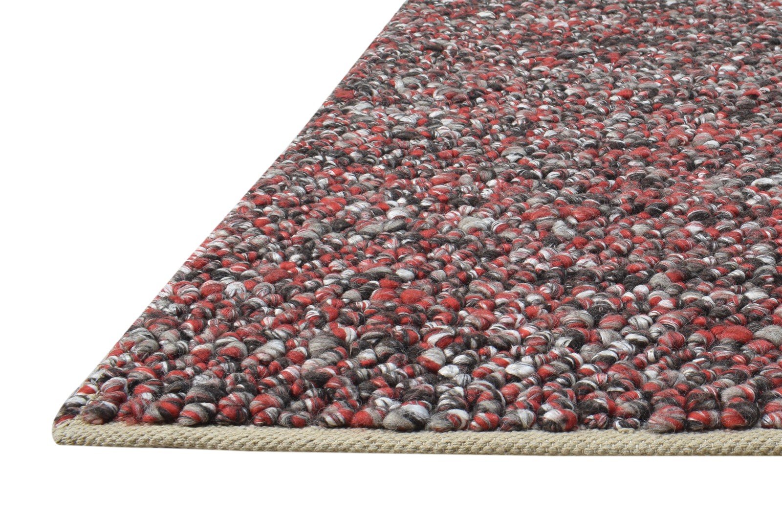 Red Wool Rug 5' X 7' Modern Hand Woven Bohemian Solid Room Size Carpet 