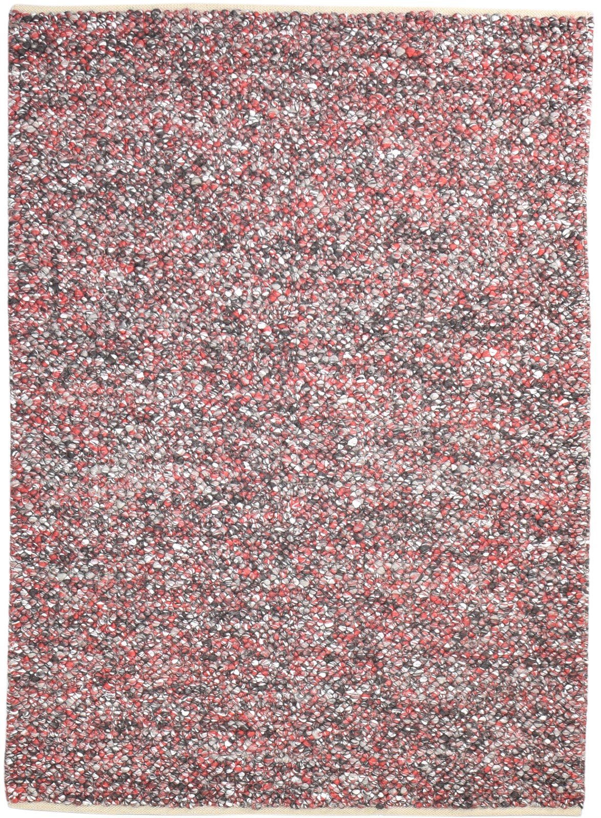 Red Wool Rug 5' X 7' Modern Hand Woven Bohemian Solid Room Size Carpet 