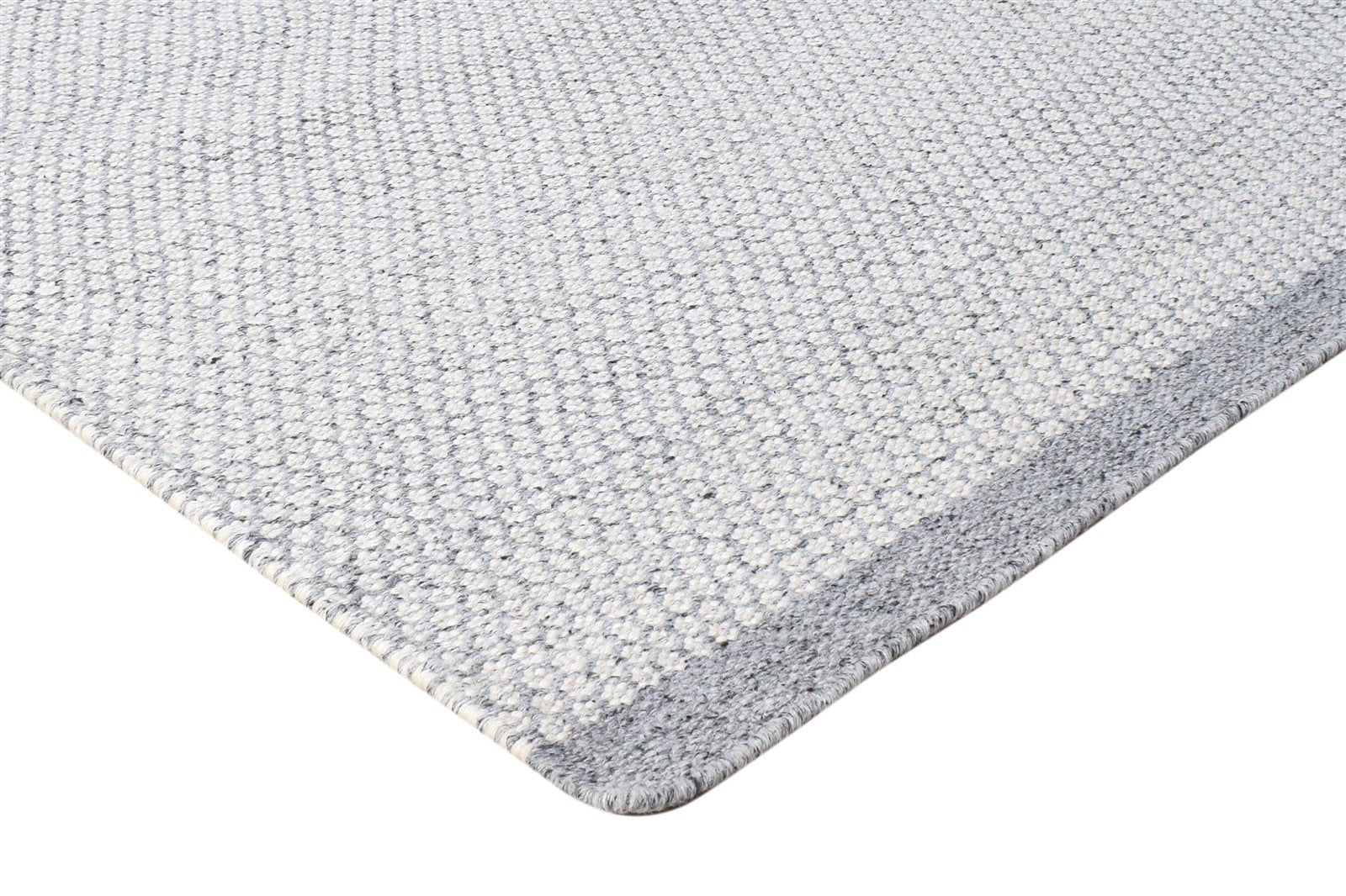 Hand Woven Grey Wool Rug 5' X 8' Modern Scandinavian Solid Room Size Carpet 