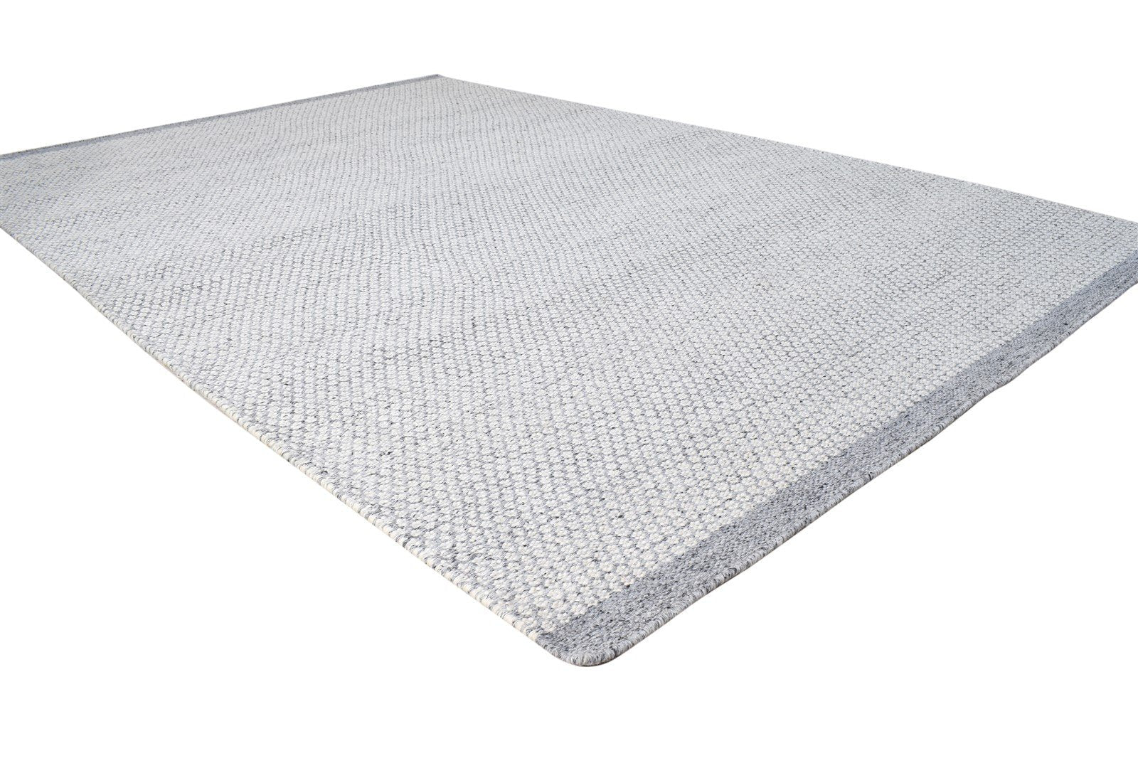 Hand Woven Grey Wool Rug 5' X 8' Modern Scandinavian Solid Room Size Carpet 