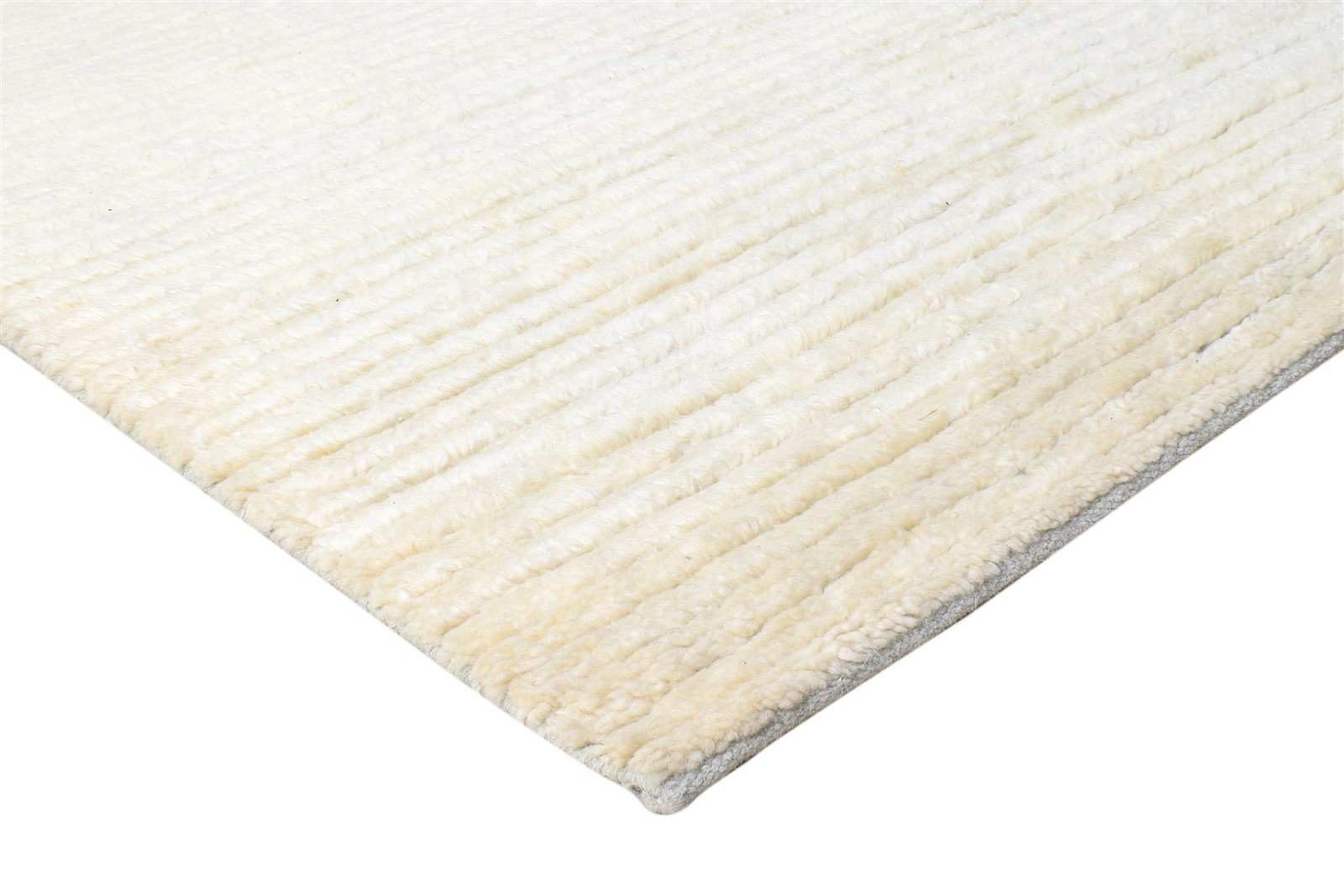 Cream Wool Rug 5' X 8' Modern Hand Knotted Scandinavian Solid Room Size Carpet 