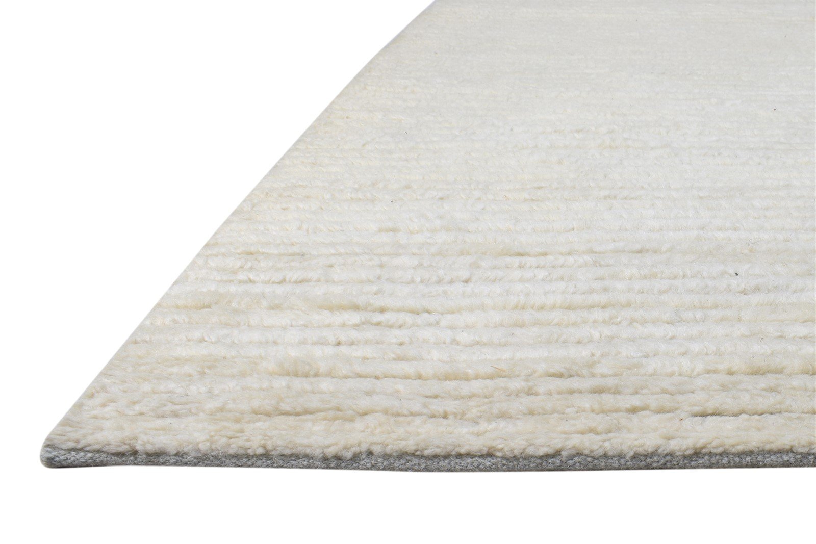 Cream Wool Rug 5' X 8' Modern Hand Knotted Scandinavian Solid Room Size Carpet 