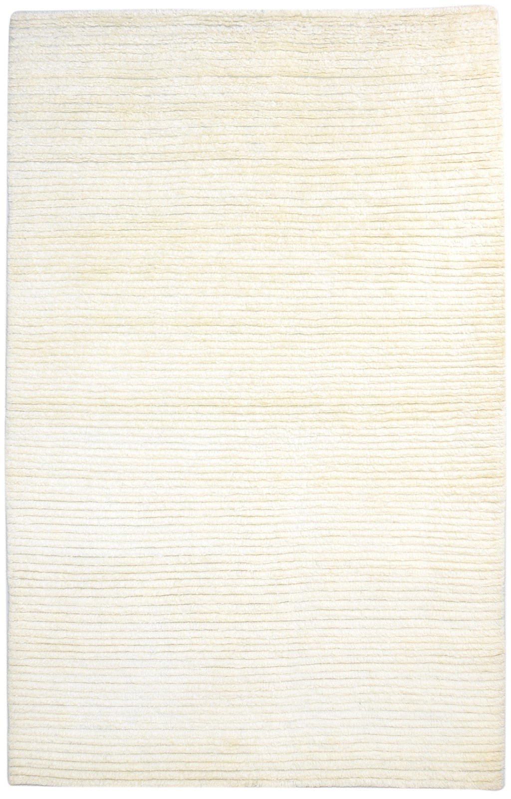 Cream Wool Rug 5' X 8' Modern Hand Knotted Scandinavian Solid Room Size Carpet 