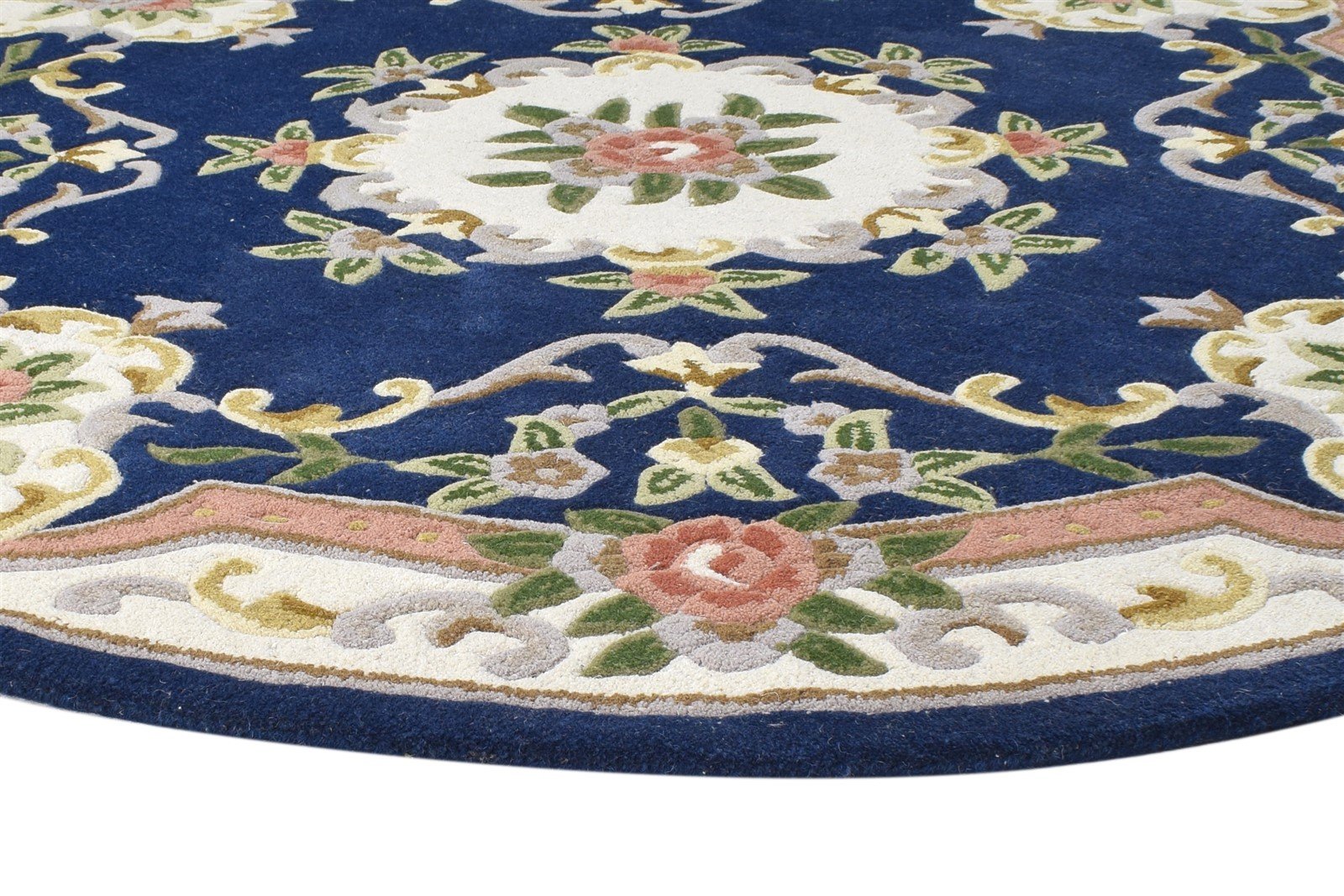 Hand Tufted Blue Wool Rug 6' X 6' Persian Abbuson Oriental Room Size Carpet 