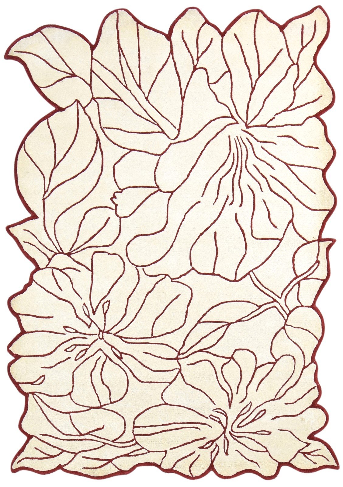 Cream Wool Rug 5' X 8' Modern Hand Tufted French Floral Room Size Carpet  Area Rug 
