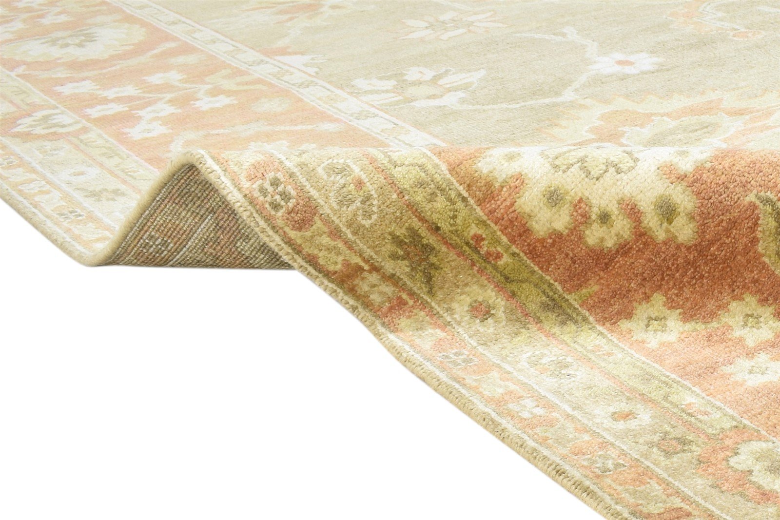 8' X 10' Rug Wool Sage Persian Hand Knotted Oushak Oriental Large Carpet  Area Rug 