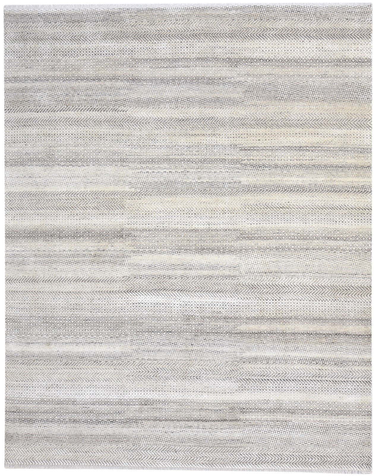 Wool Grey Rug 8' X 10' Modern Hand Knotted American Abstract Large Carpet 