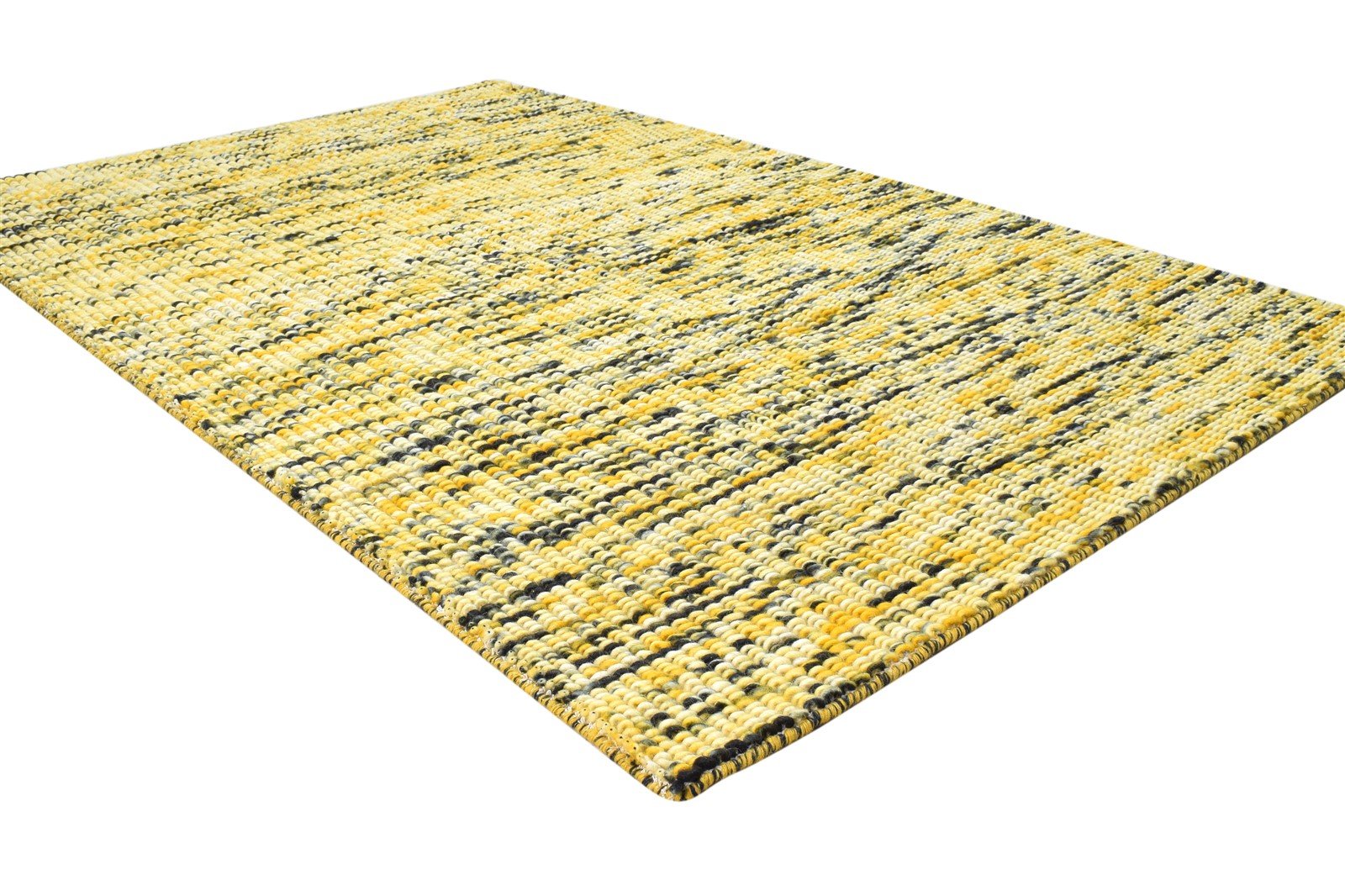 Gold Wool Rug 4' X 6' Modern Dhurrie Bohemian Solid Room Size Carpet 