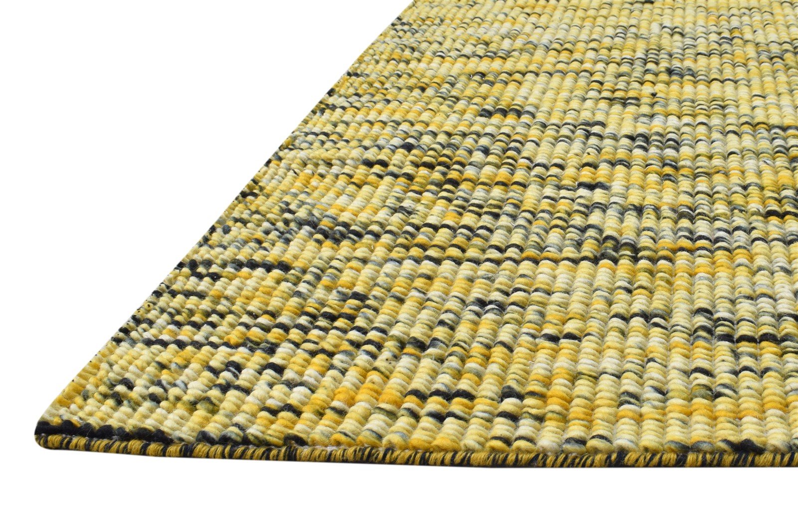 Gold Wool Rug 4' X 6' Modern Dhurrie Bohemian Solid Room Size Carpet 