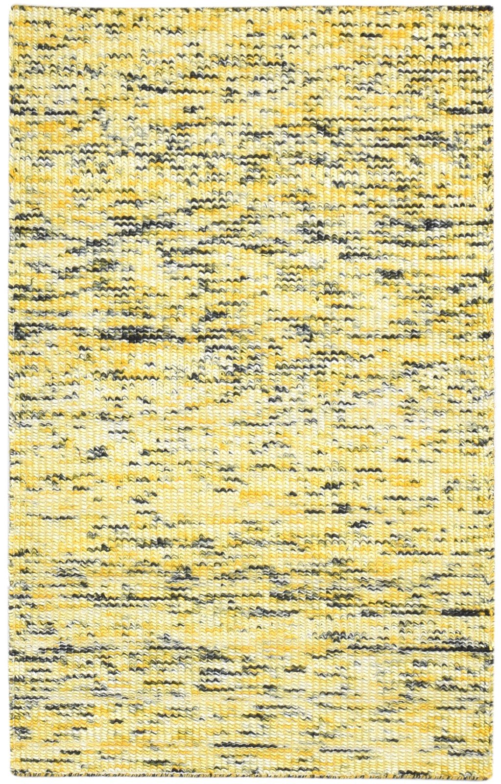 Gold Wool Rug 4' X 6' Modern Dhurrie Bohemian Solid Room Size Carpet 