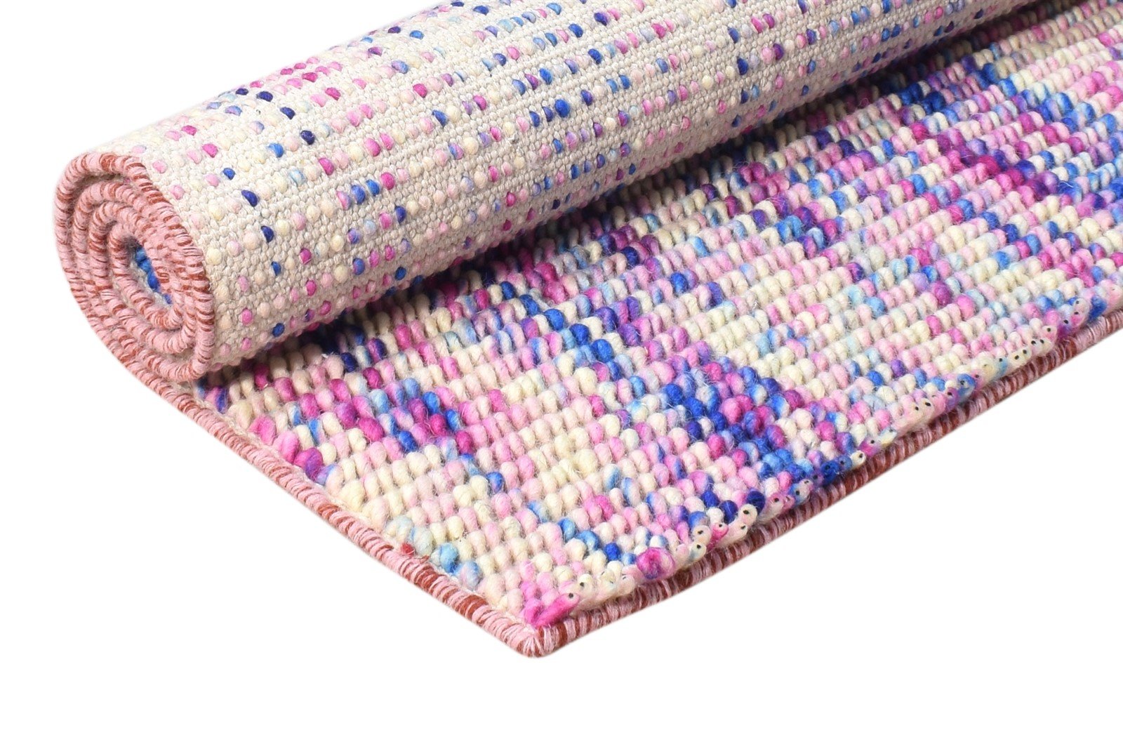 Wool Pink Rug 3' X 4' Modern Dhurrie Bohemian Solid Room Size Carpet 