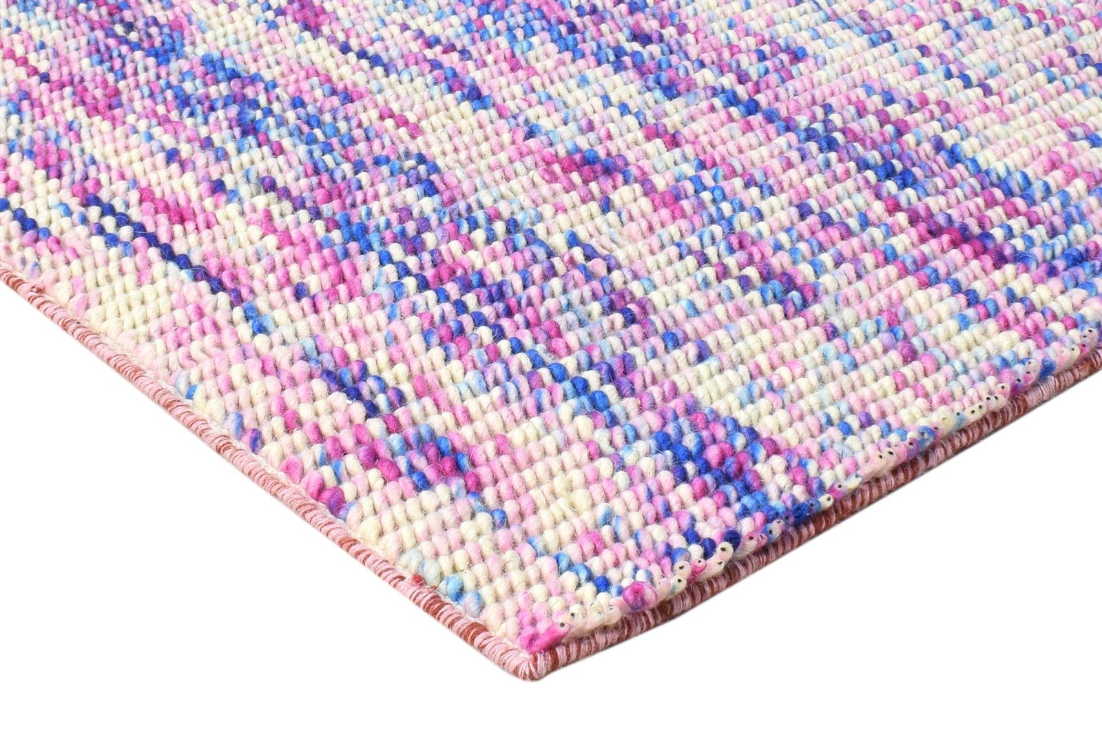 Wool Pink Rug 3' X 4' Modern Dhurrie Bohemian Solid Room Size Carpet 