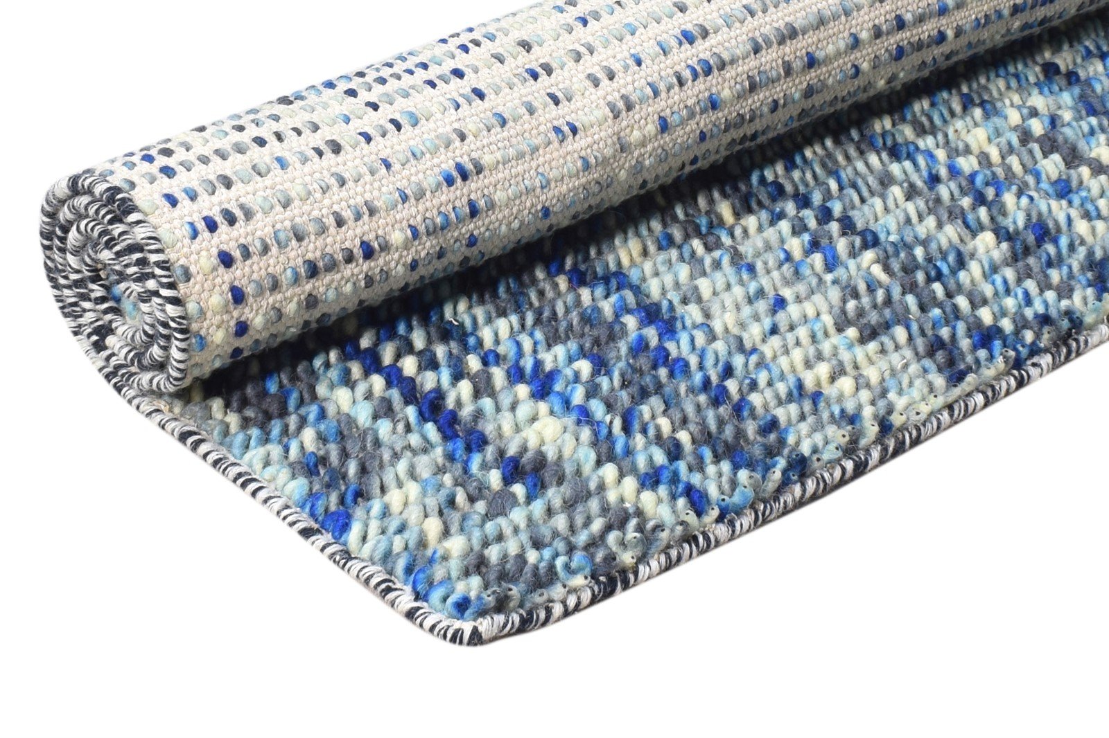 3' X 4' Rug Wool Blue Modern Dhurrie Bohemian Solid Room Size Carpet 