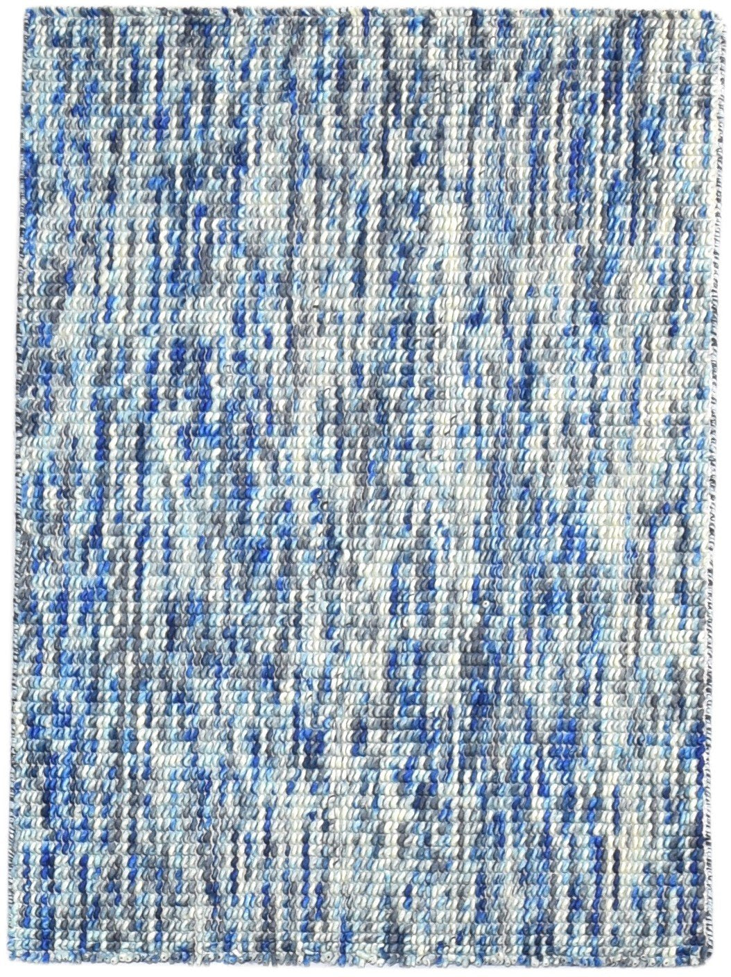 Wool Blue Rug 3' X 4' Modern Dhurrie Bohemian Abstract Small Carpet 