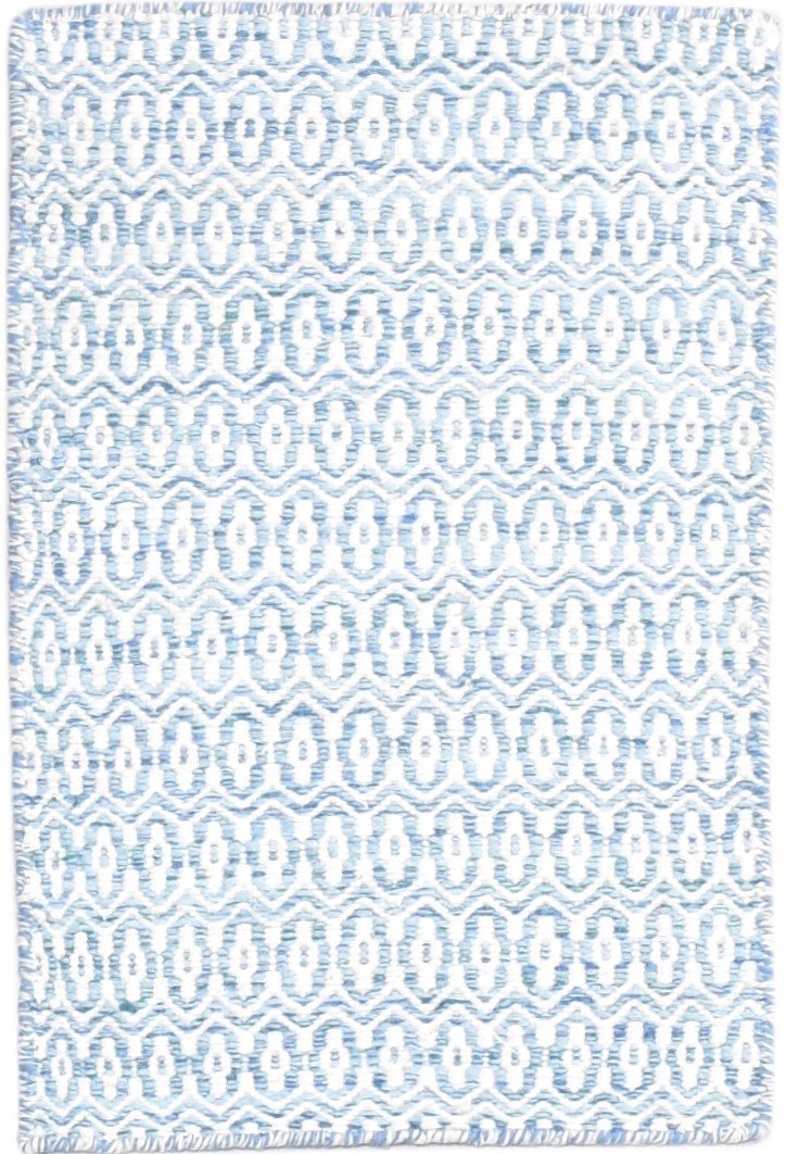 Dhurrie Blue Wool Rug 2' X 3' Modern Scandinavian Nordic Small Carpet 