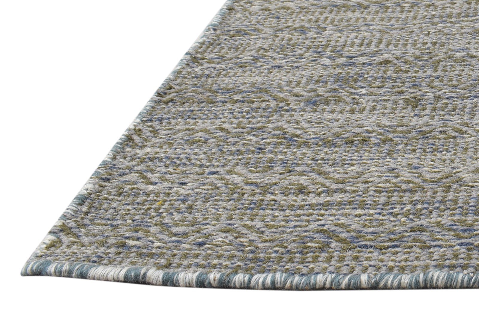 Grey Wool Rug 2' X 3' Modern Dhurrie Scandinavian Nordic Small Carpet 