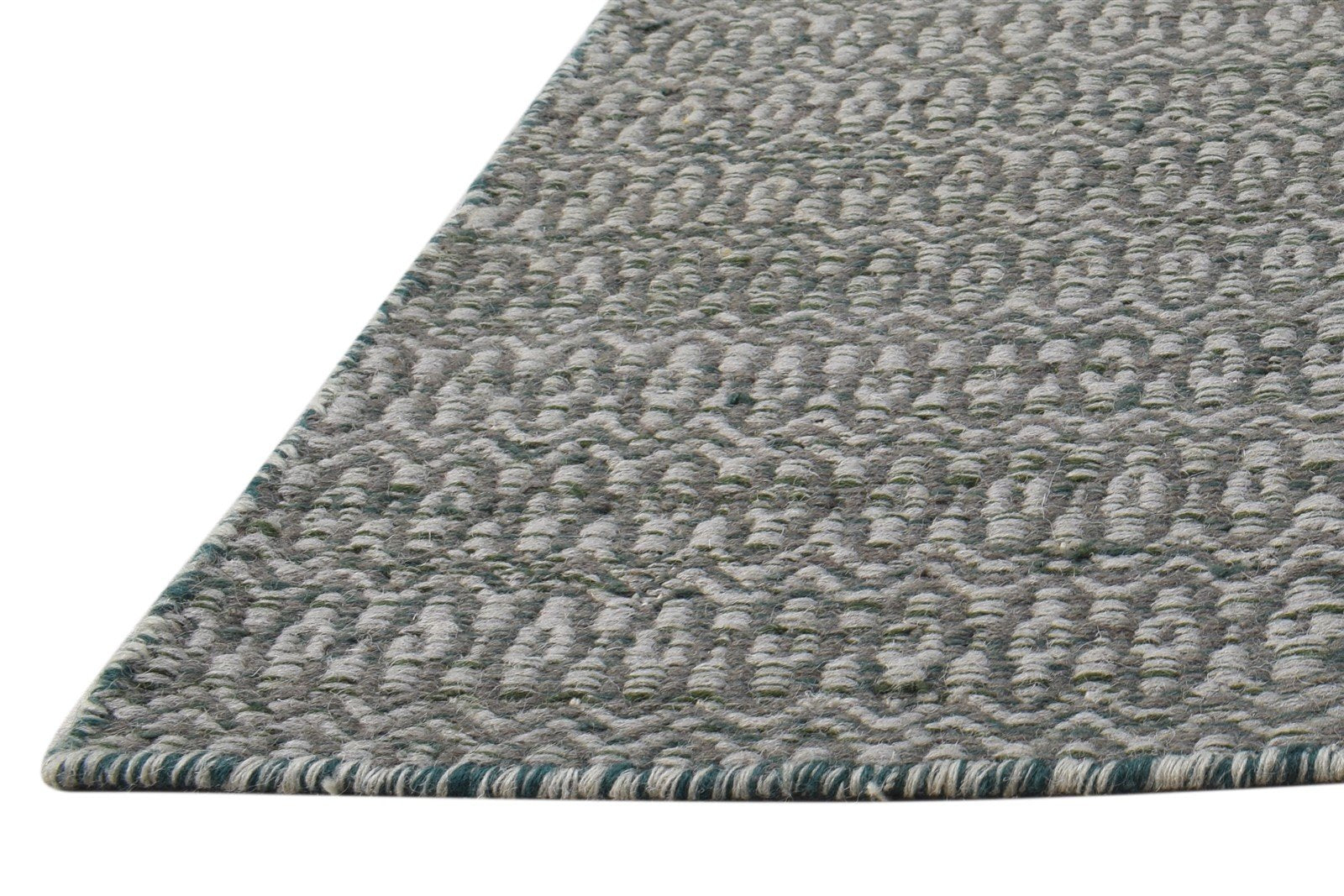 Dhurrie Grey Wool Rug 2' X 3' Modern Scandinavian Nordic Small Carpet 