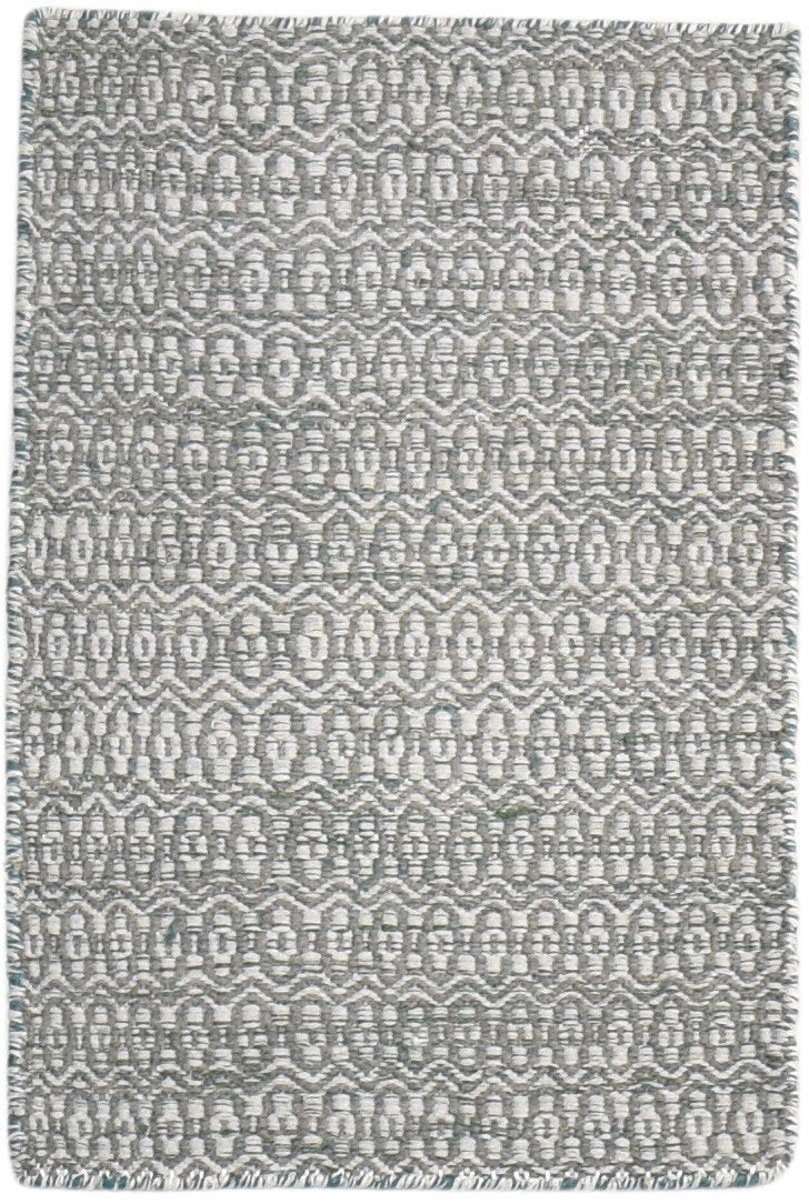 Dhurrie Grey Wool Rug 2' X 3' Modern Scandinavian Nordic Small Carpet 