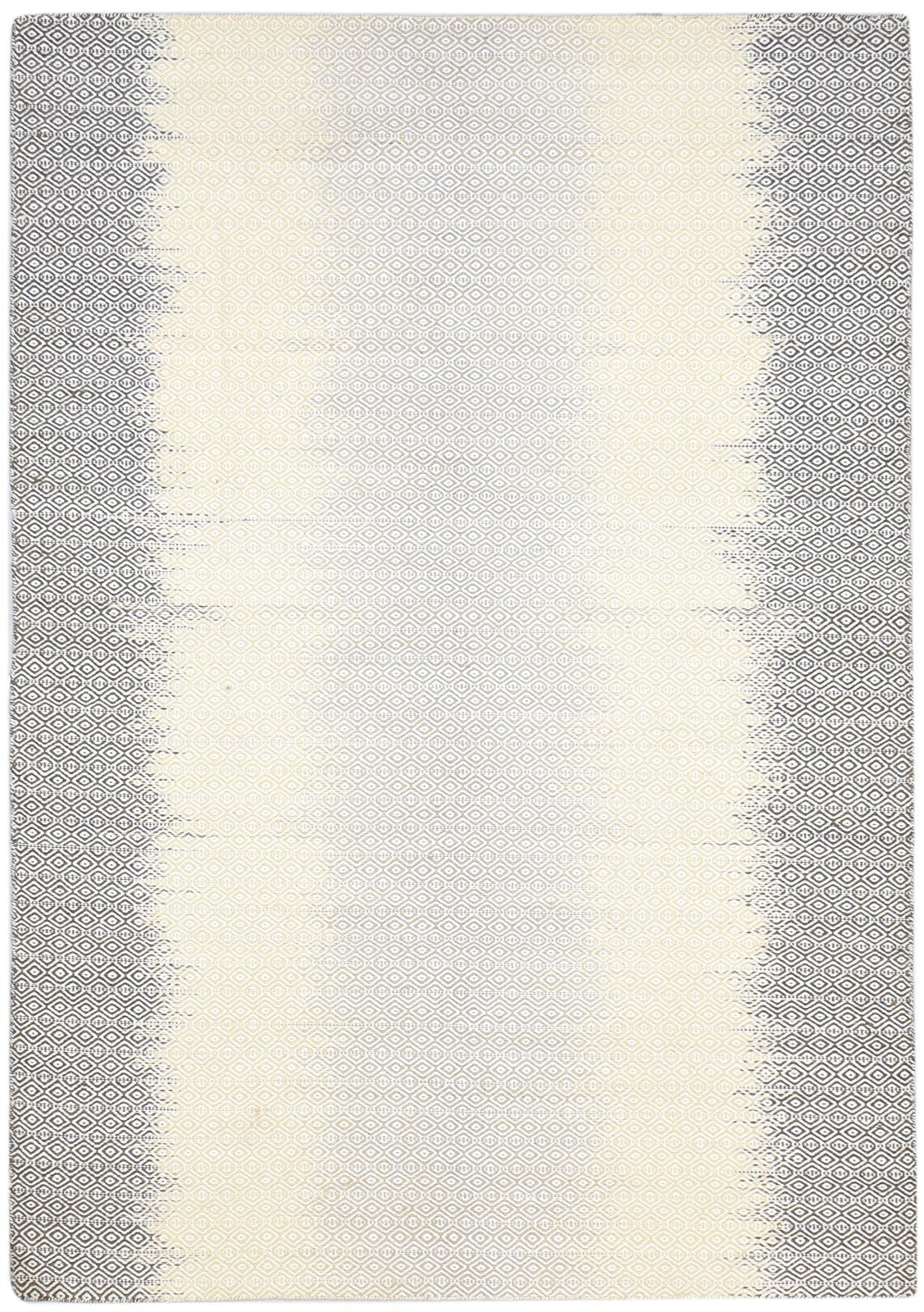 7' X 8' Rug Wool Grey Modern Dhurrie Scandinavian Abstract Large Carpet 