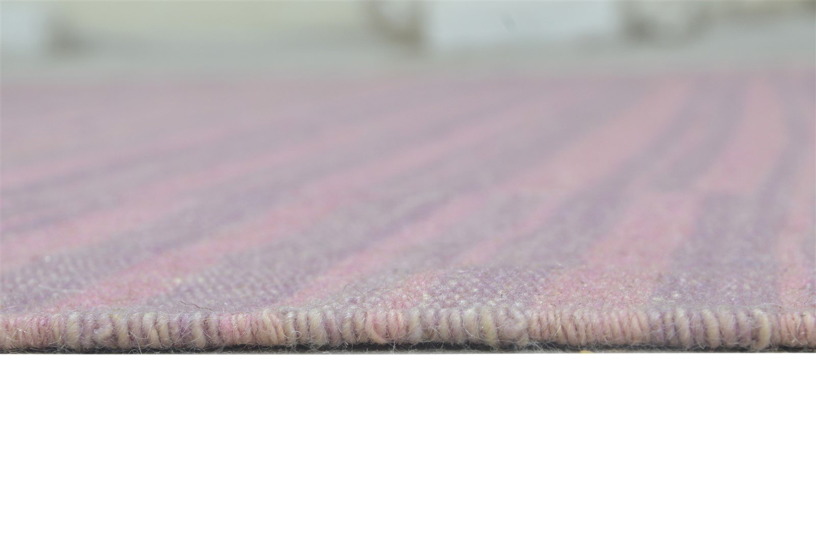 5' X 8' Rug Wool Pink Modern Dhurrie Scandinavian Striped Room Size Carpet 