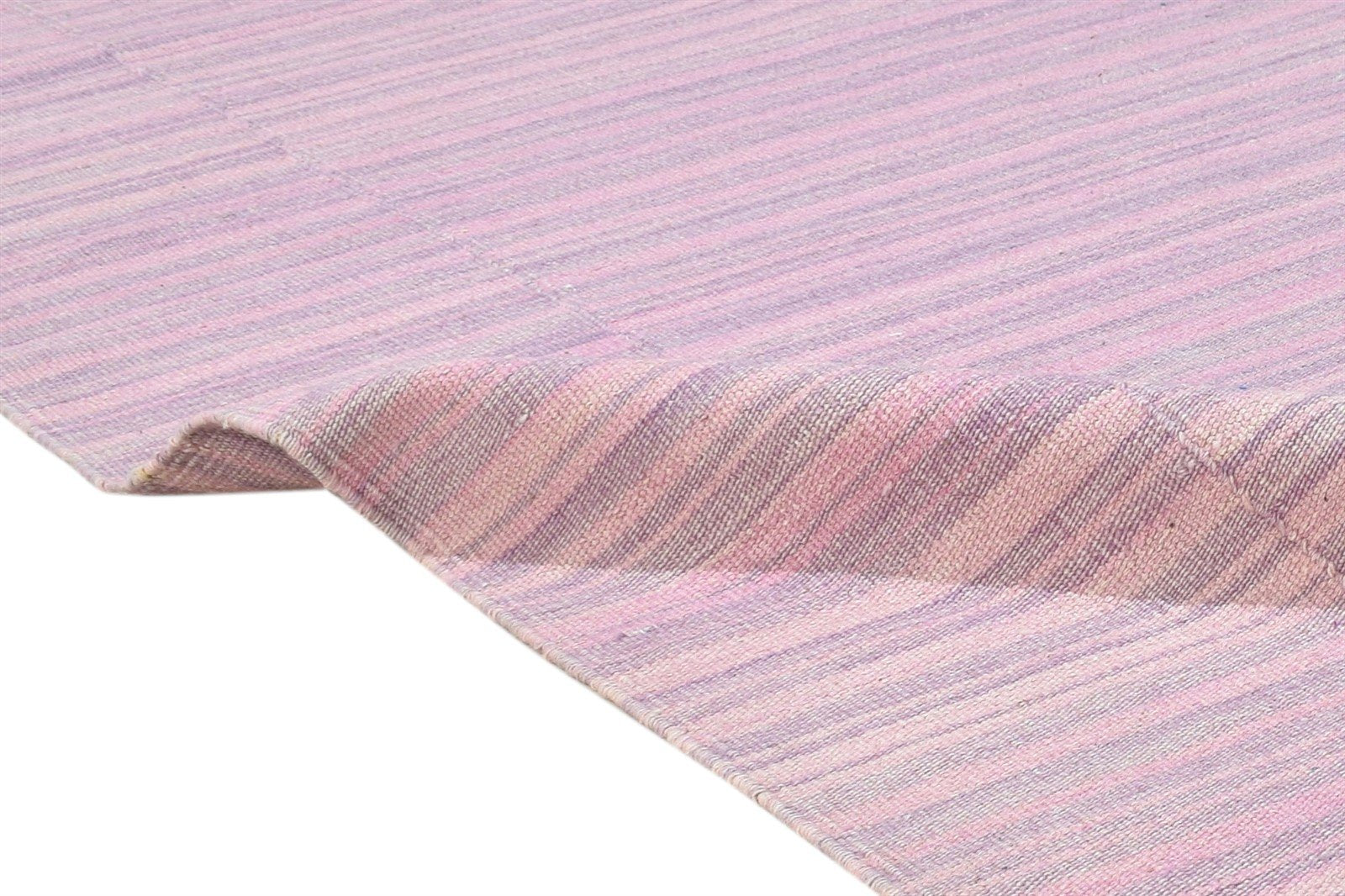 5' X 8' Rug Wool Pink Modern Dhurrie Scandinavian Striped Room Size Carpet 