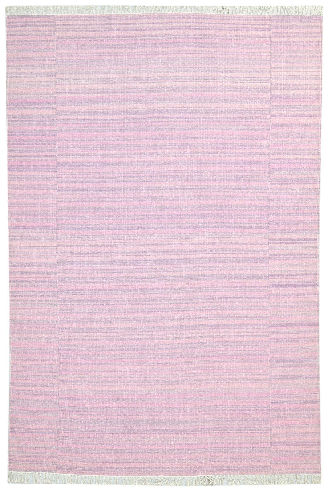 5' X 8' Rug Wool Pink Modern Dhurrie Scandinavian Striped Room Size Carpet 