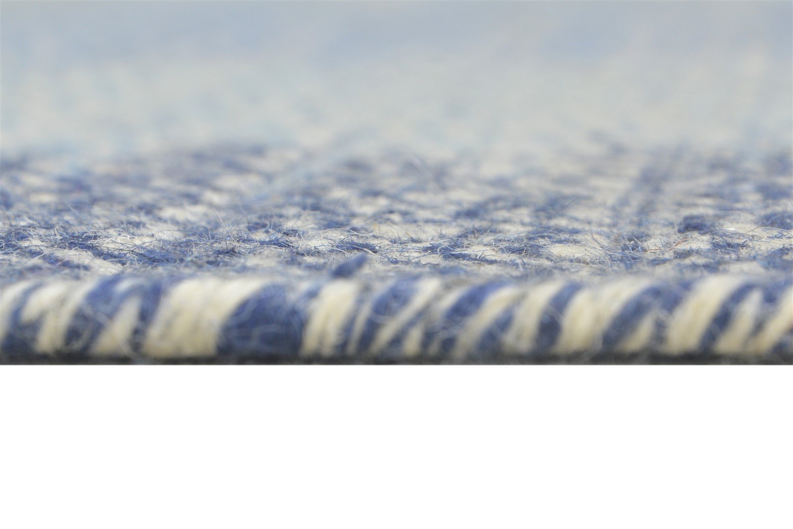 Wool Blue Rug 5' X 8' Modern Dhurrie Shibori Ombre Room Size Carpet  Area Rug 