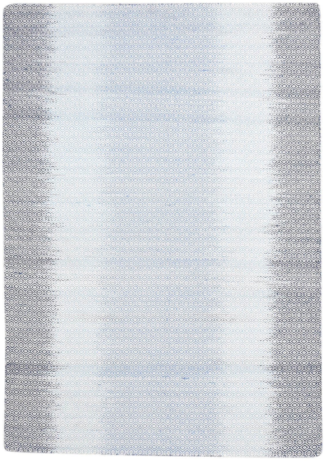 Wool Blue Rug 5' X 8' Modern Dhurrie Shibori Ombre Room Size Carpet 