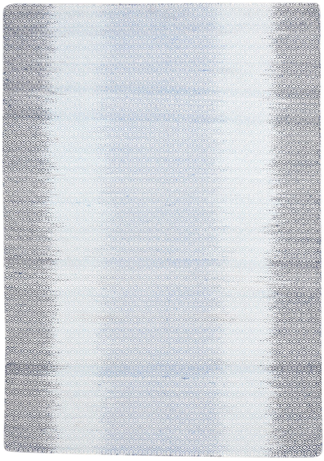 Wool Blue Rug 5' X 8' Modern Dhurrie Shibori Ombre Room Size Carpet  Area Rug 