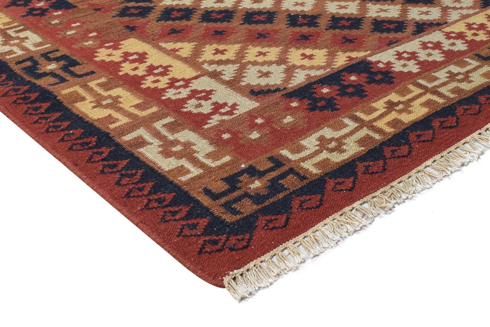 6' X 8' Rug Wool Rust Southwestern Dhurrie American Tribal Room Size Carpet 