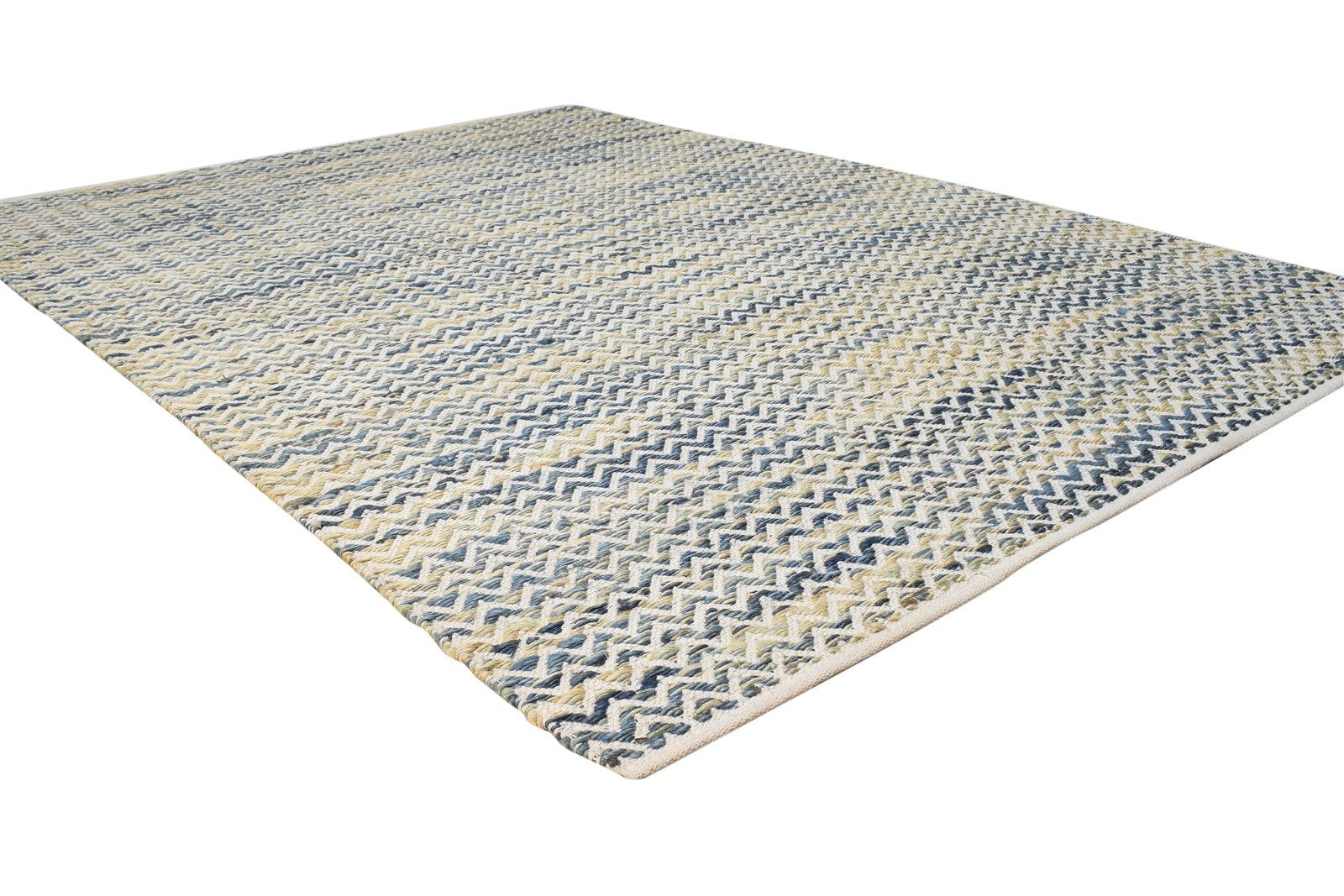 Beige Wool Rug 5' X 8' Modern Dhurrie Scandinavian Chevron Room Size Carpet 