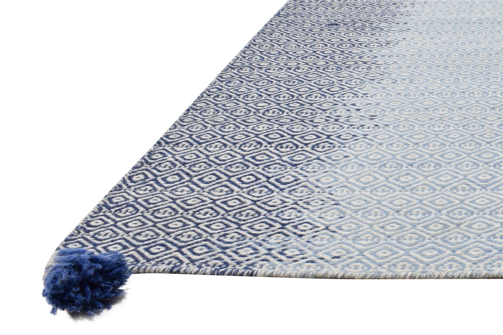 Dhurrie Grey Wool Rug 5' X 8' Modern Shibori Ombre Room Size Carpet 