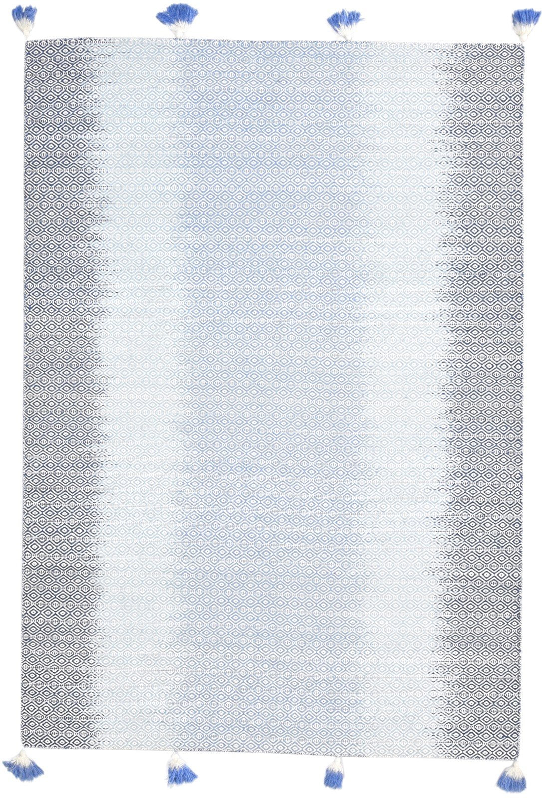 Dhurrie Grey Wool Rug 5' X 8' Modern Shibori Ombre Room Size Carpet 